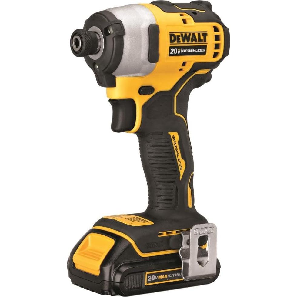 Destornillador de Impacto Inalámbrico DEWALT 20V MAX, Kit Compacto con 2 Baterías