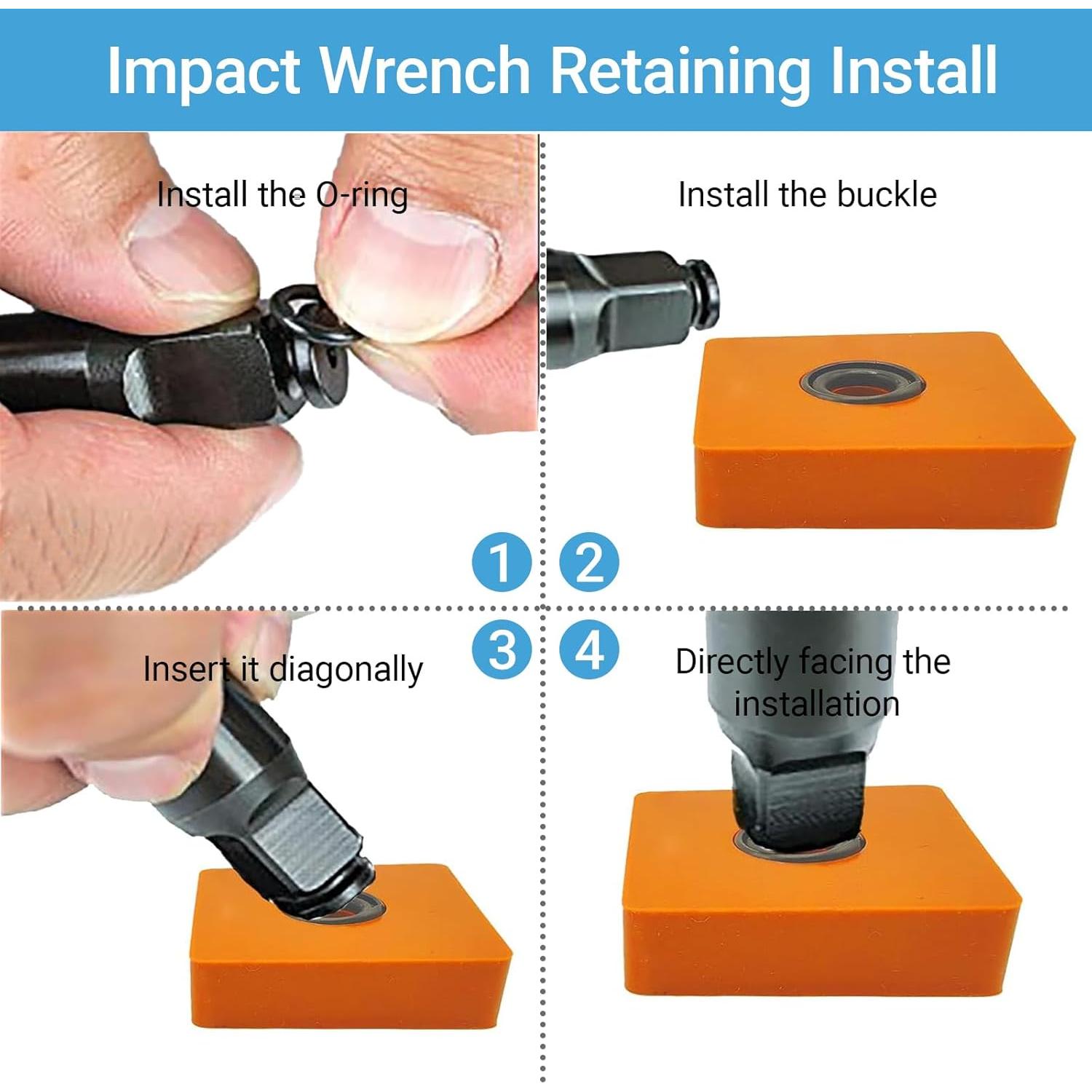 10 Juegos de Clips de Retención para Llave de Impacto 1/2" GnDaYoug