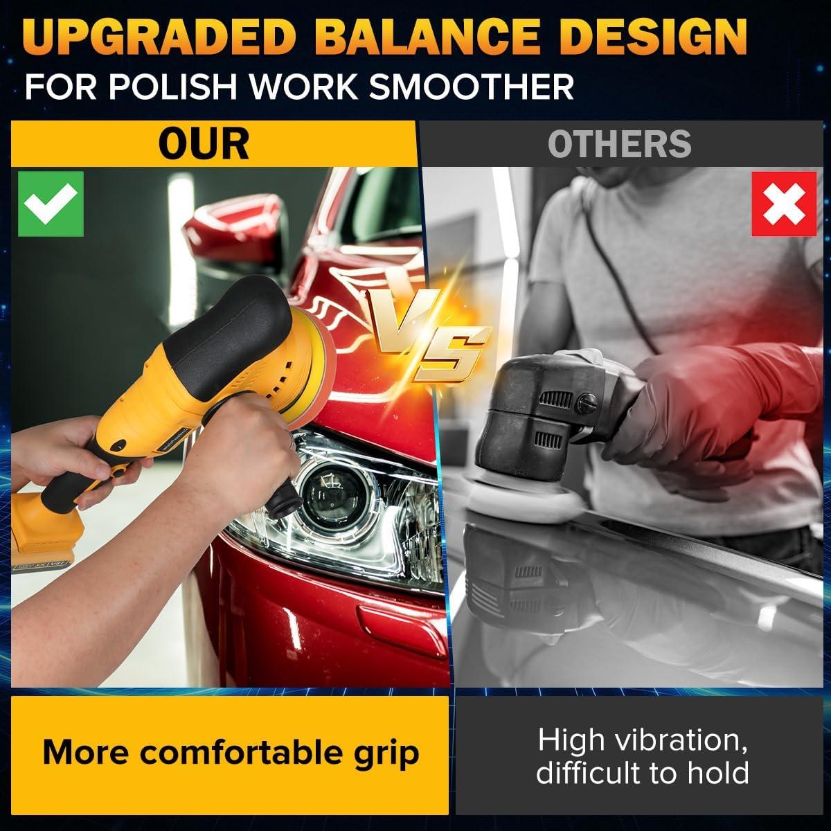 Pulidora Orbital Inalámbrica Dewalt 20V 6 Velocidades 1800-6500 RPM