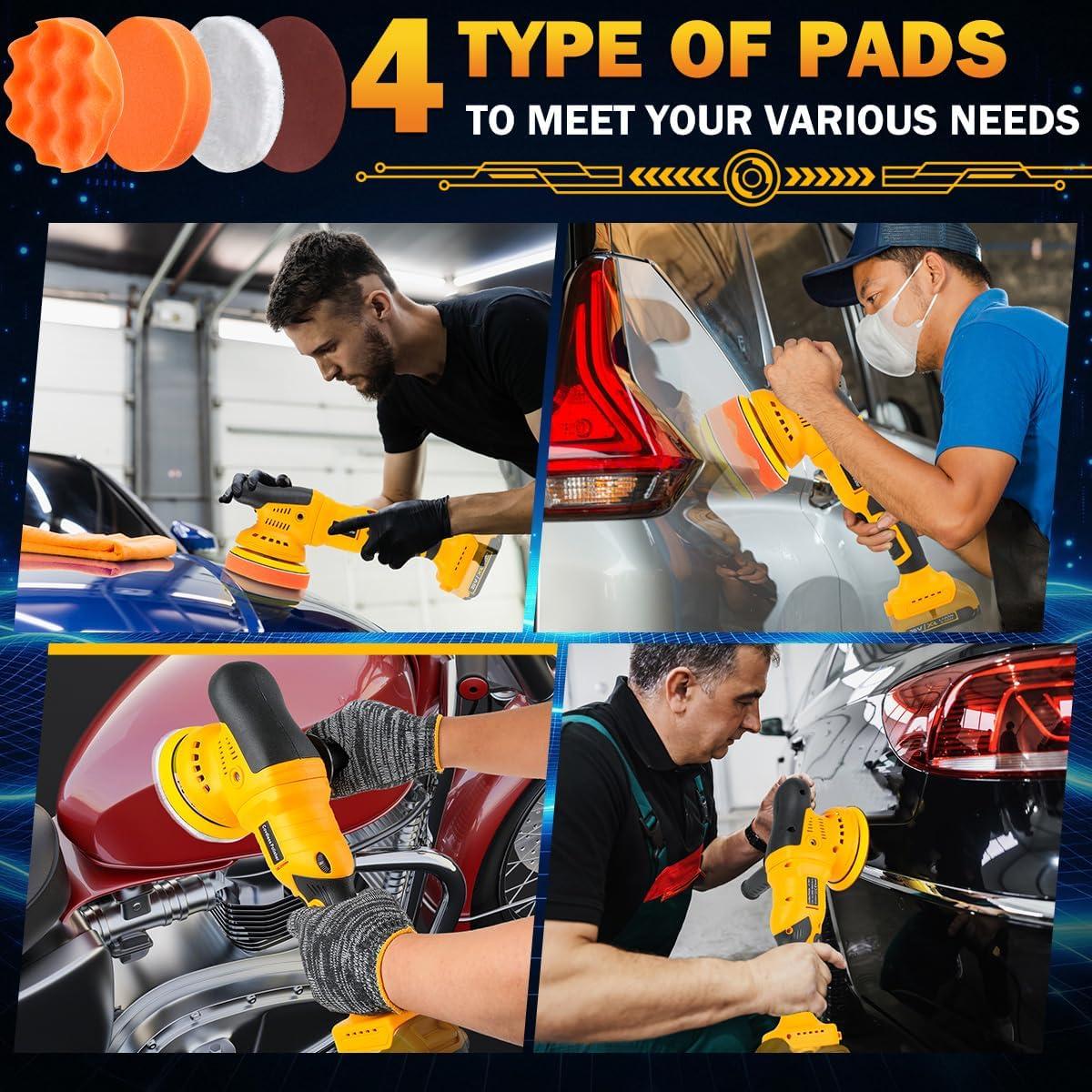 Pulidora Orbital Inalámbrica Dewalt 20V 6 Velocidades 1800-6500 RPM