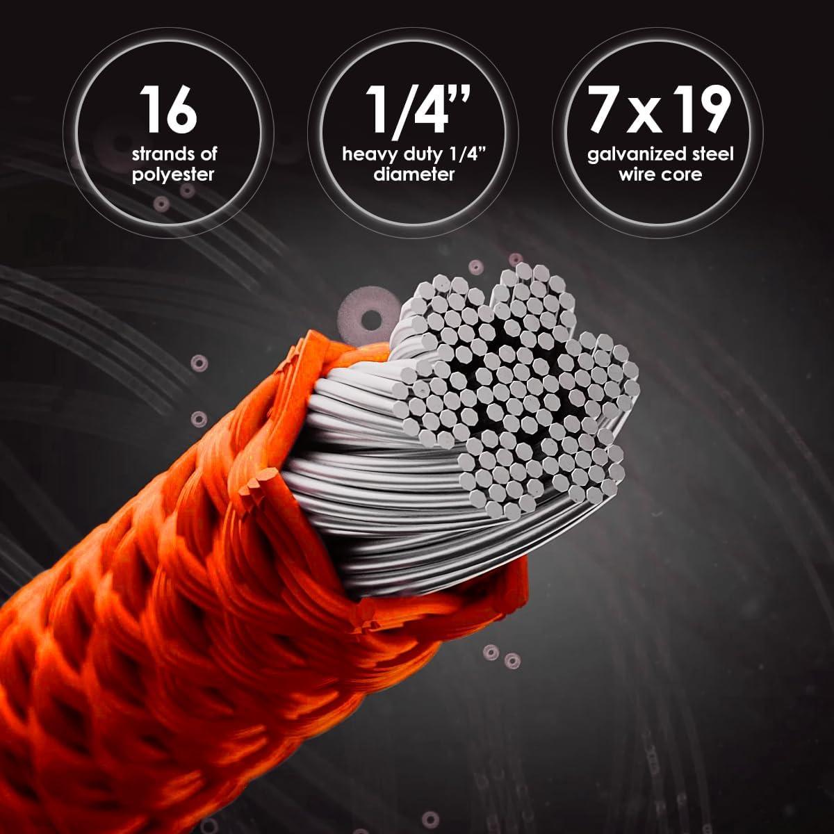 Lanyard de Escalada SEAAN 12 mm x 243,84 cm - Ajustable