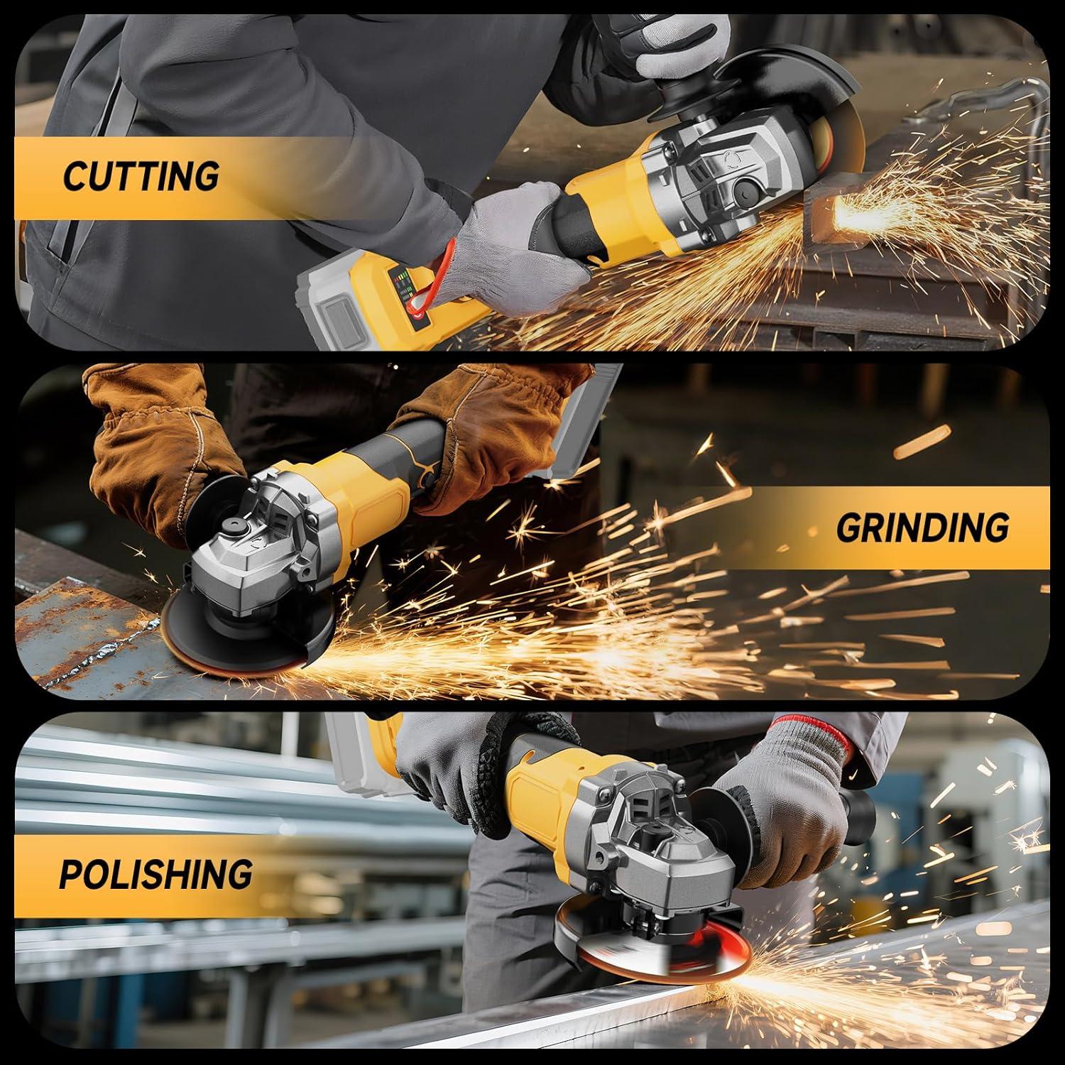 Amoladora Angular Inalámbrica Fledukten 20V 7000 RPM 4.5"