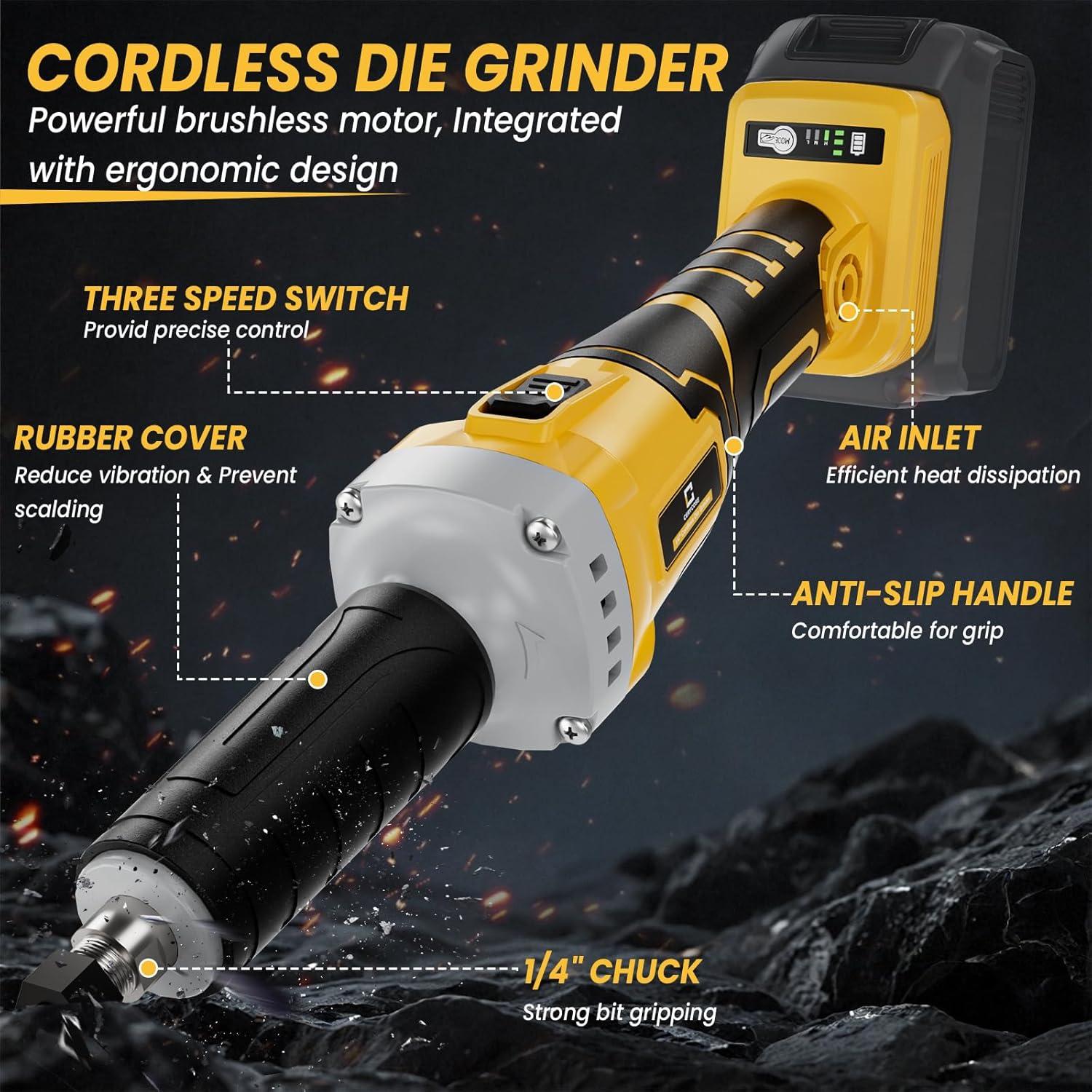 Amoladora Angular Inalámbrica Cerycose 24000 RPM 20V Max