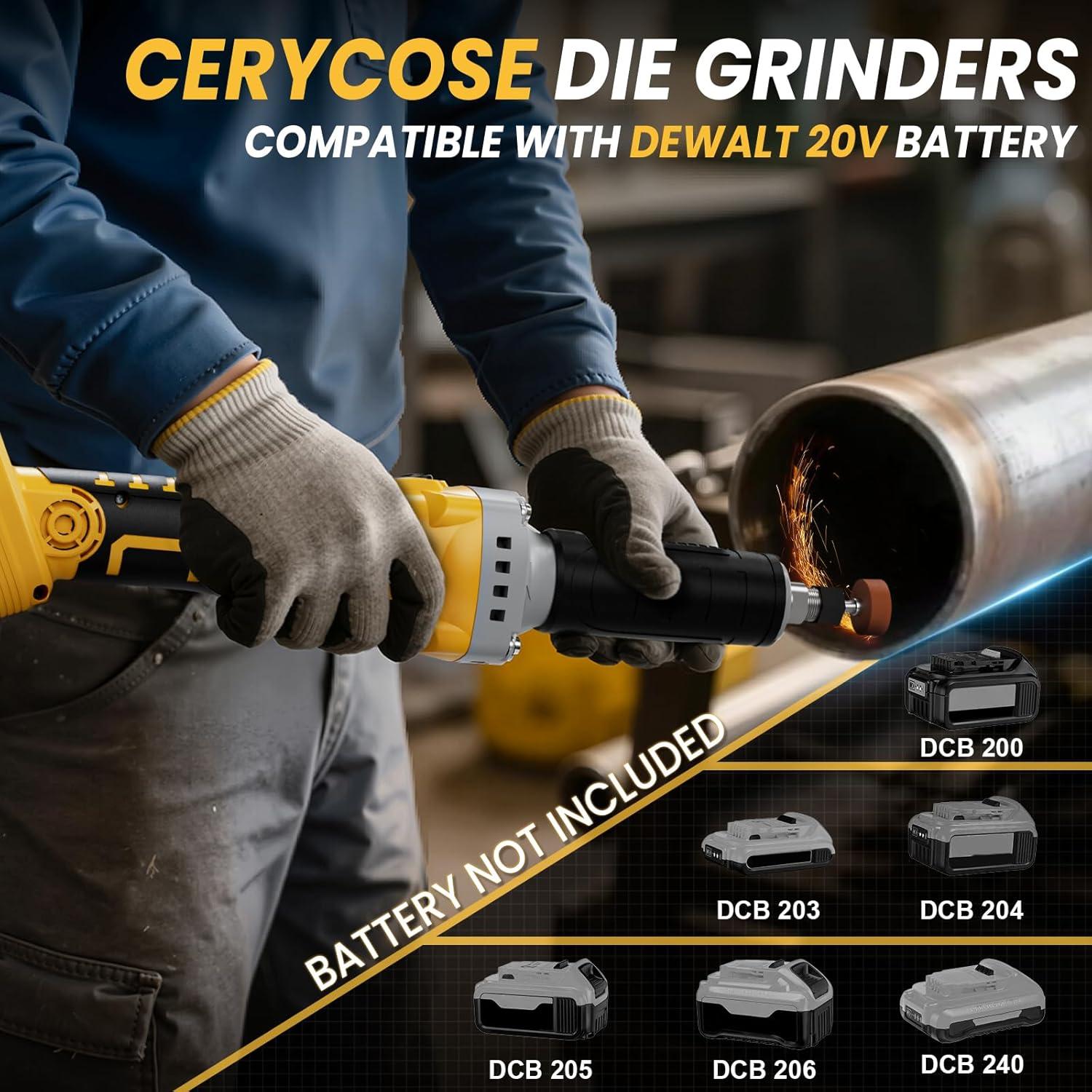 Amoladora Angular Inalámbrica Cerycose 24000 RPM 20V Max