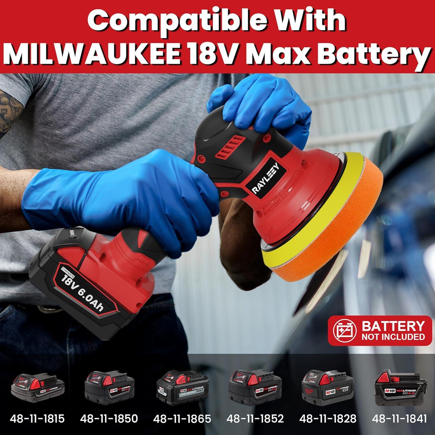 Pulidora Inalámbrica RAYLEEY 18V 6" 8 Velocidades 25 Accesorios