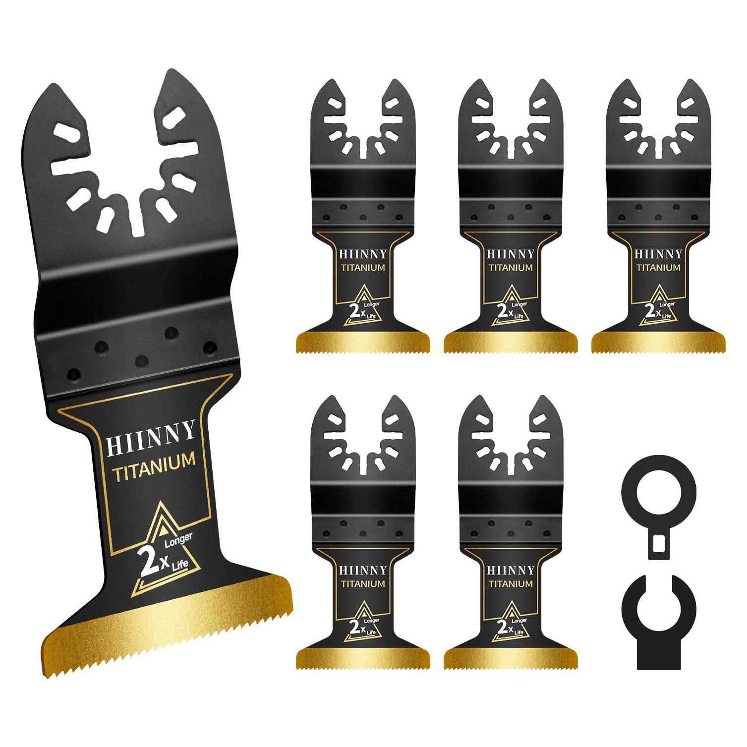 Cuchillas Oscilantes de Titanio Hiinny 6PCS para Metal y Madera