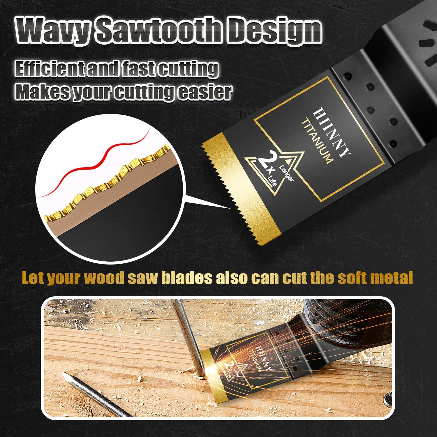 Cuchillas Oscilantes de Titanio Hiinny 6PCS para Metal y Madera