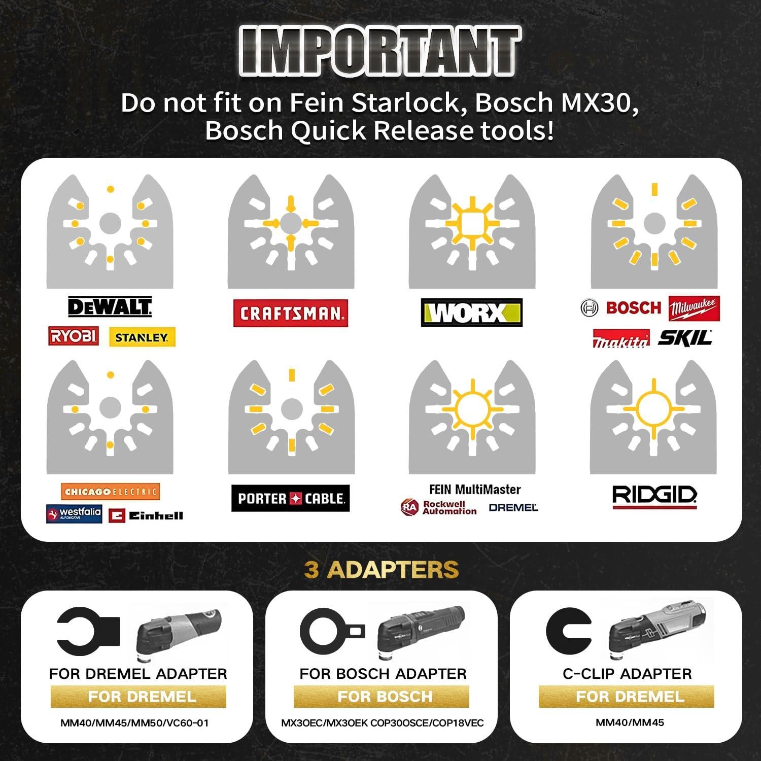 Cuchillas Oscilantes de Titanio Hiinny 6PCS para Metal y Madera