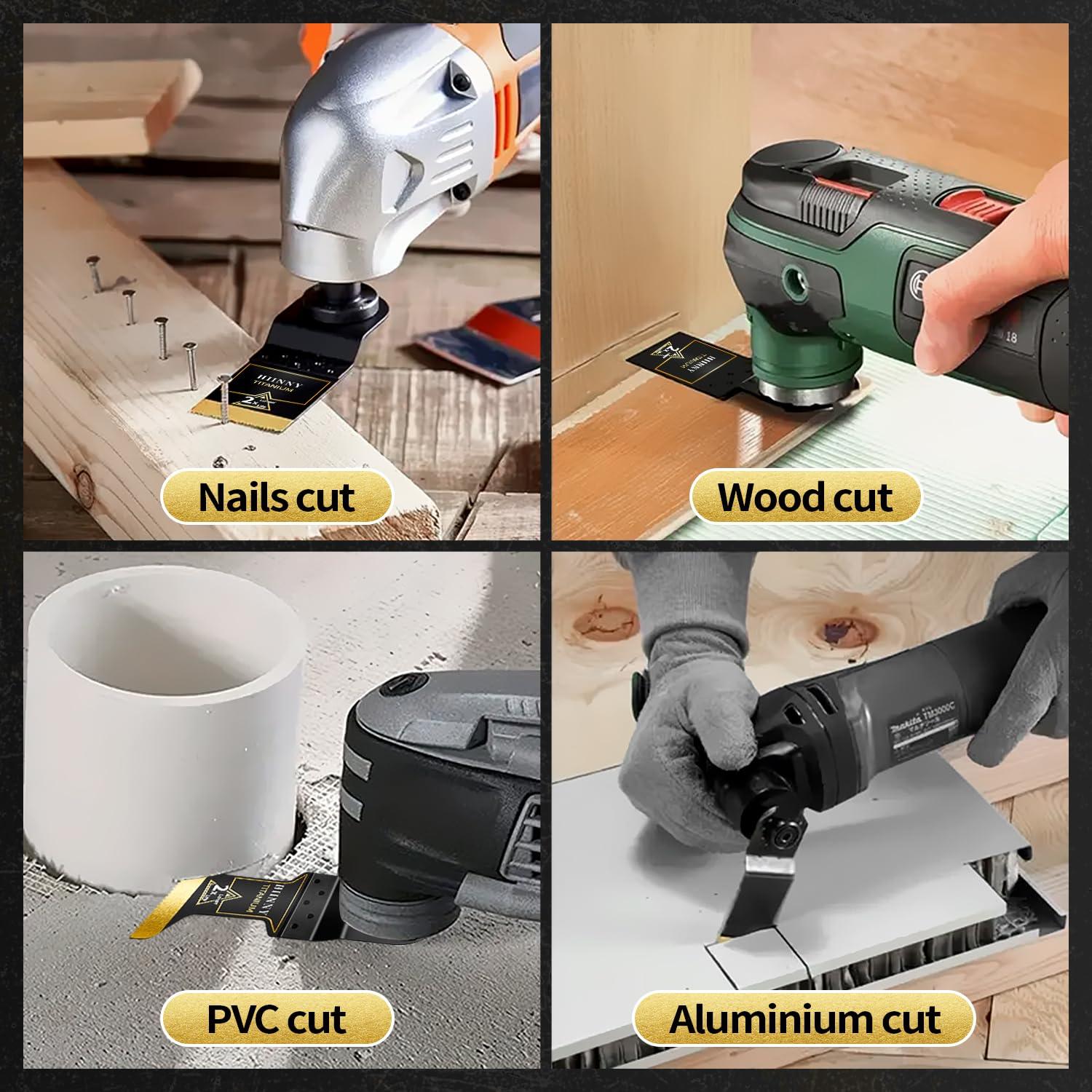 Cuchillas Oscilantes de Titanio Hiinny 6PCS para Metal y Madera