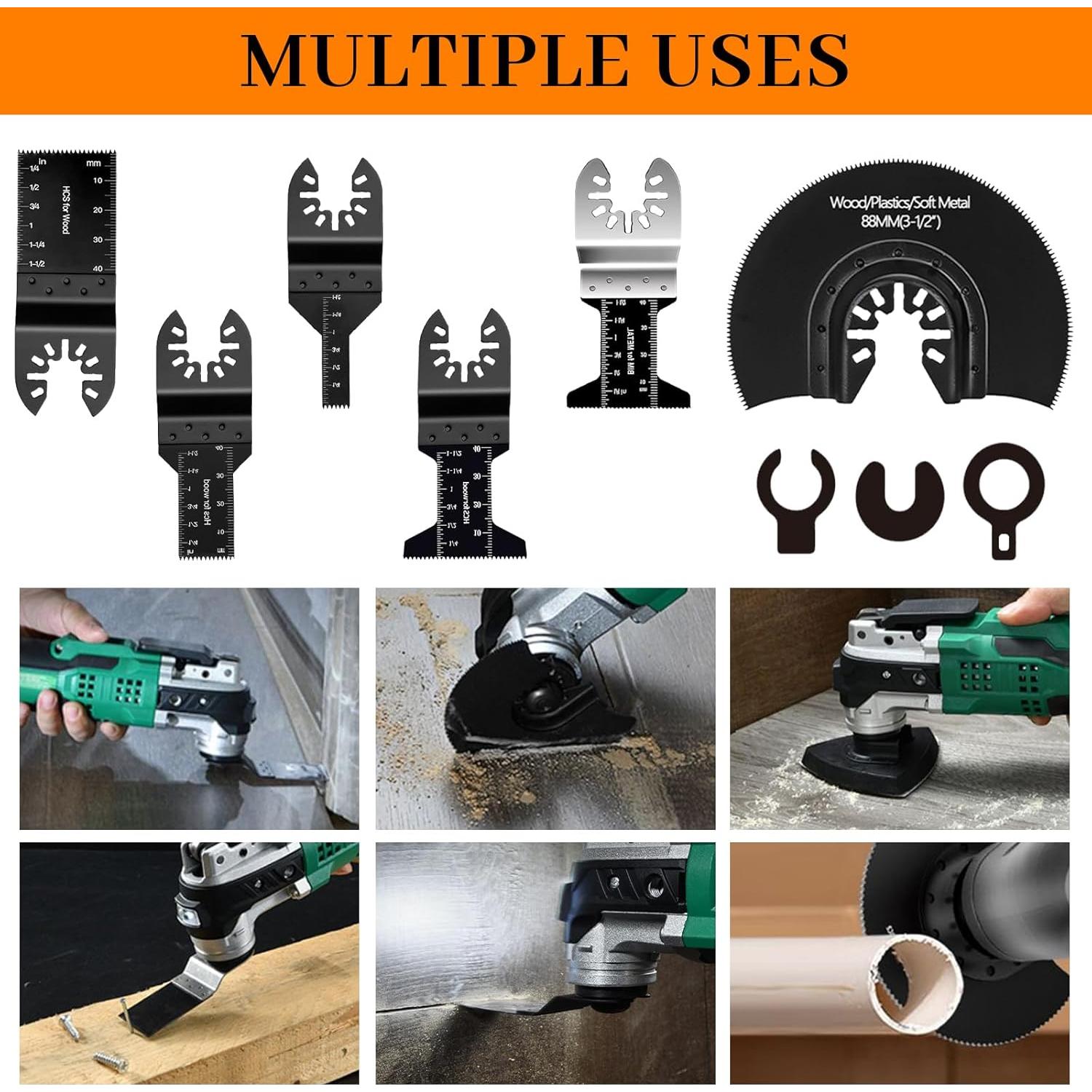 Paquete de 50 Hojas de Herramienta Oscilante Lewrwet 17cm