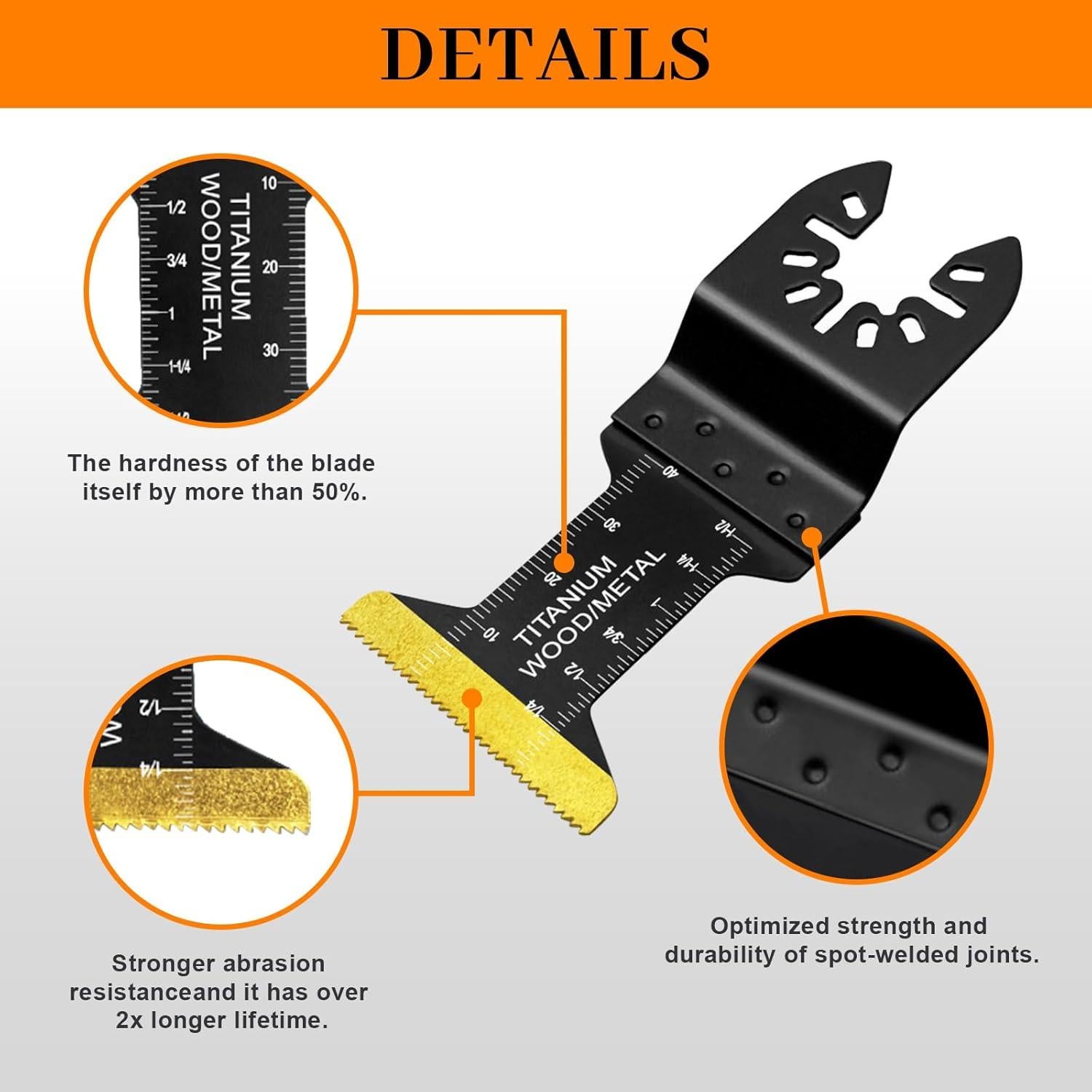 Paquete de 50 Hojas de Herramienta Oscilante Lewrwet 17cm