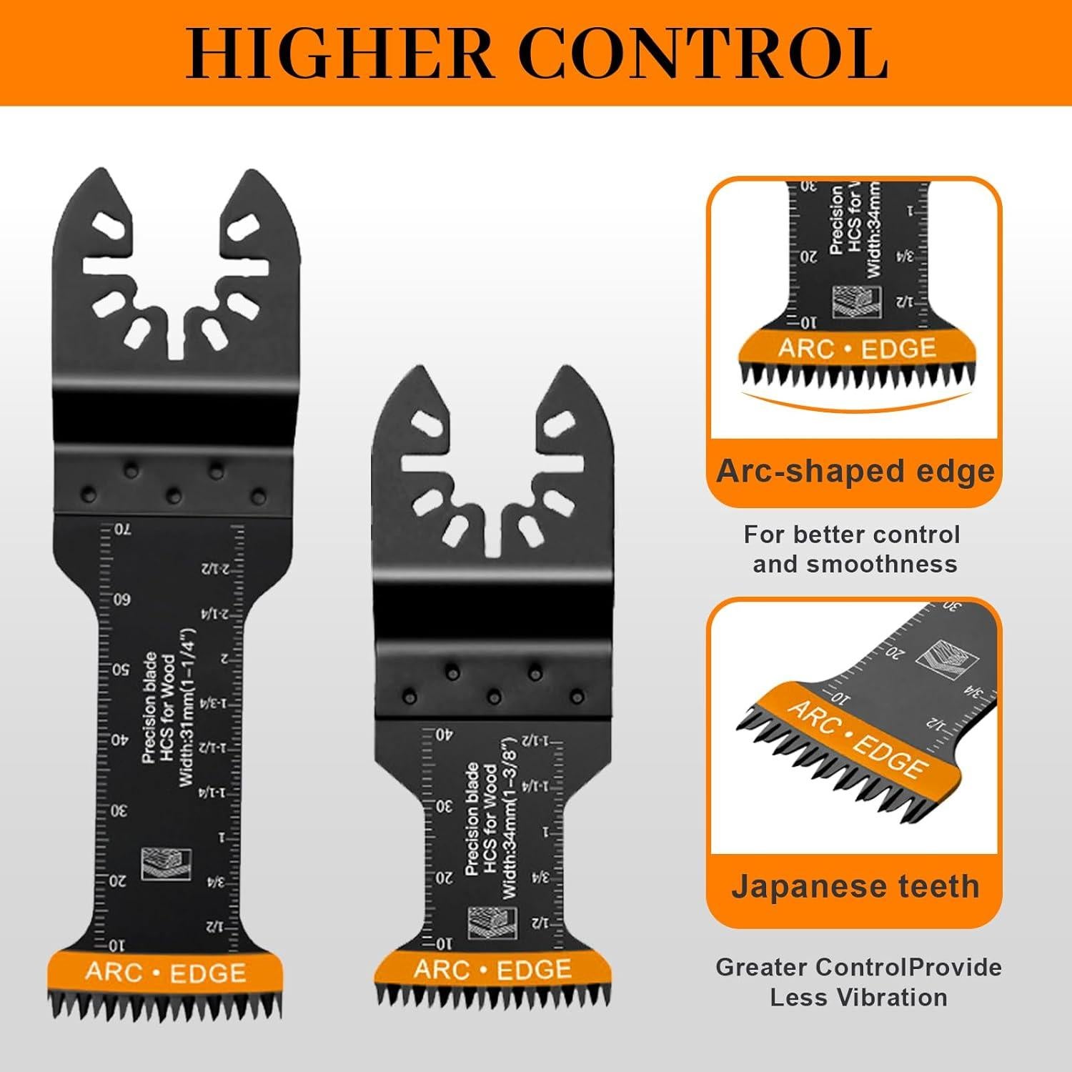 Paquete de 50 Hojas de Herramienta Oscilante Lewrwet 17cm