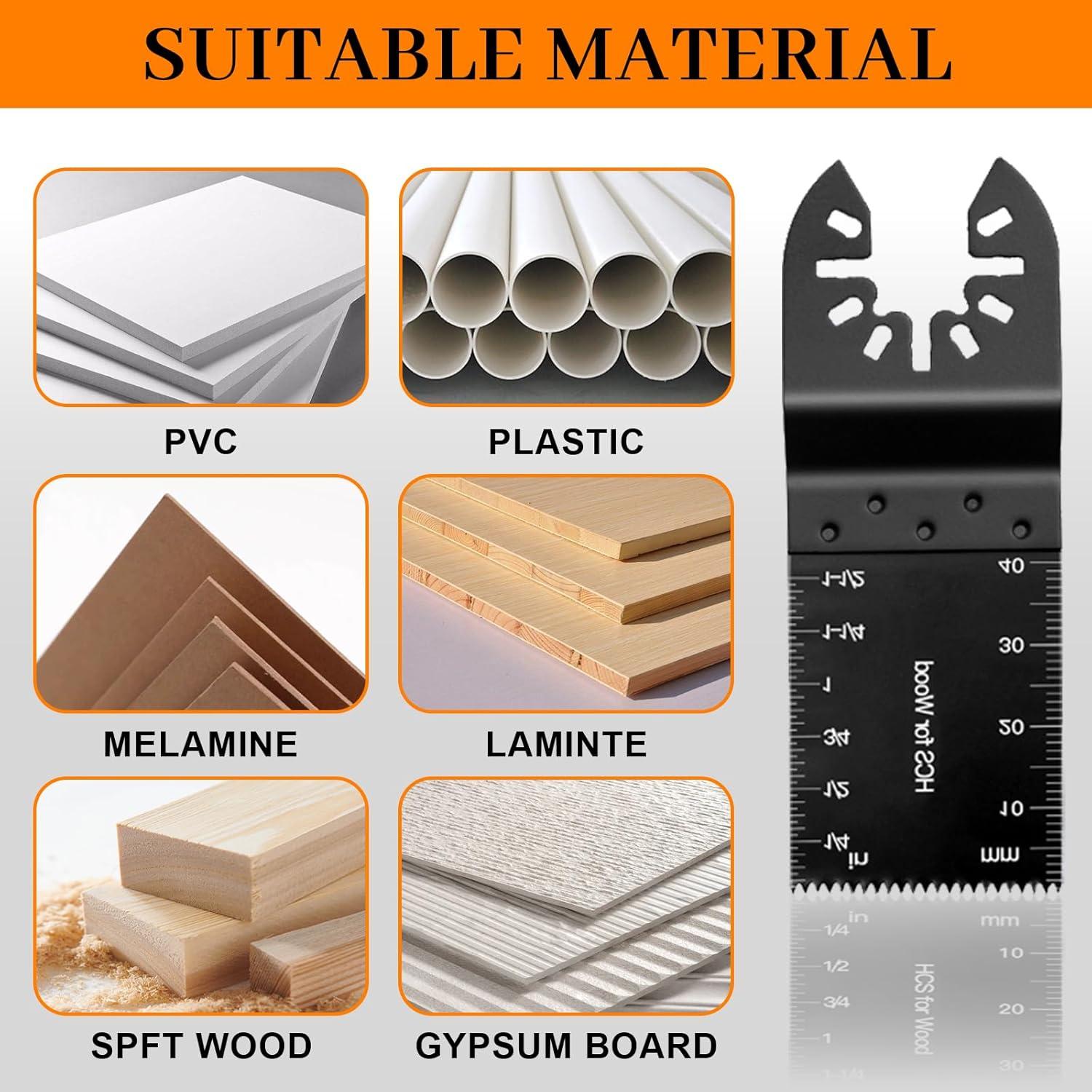 Paquete de 50 Hojas de Herramienta Oscilante Lewrwet 17cm