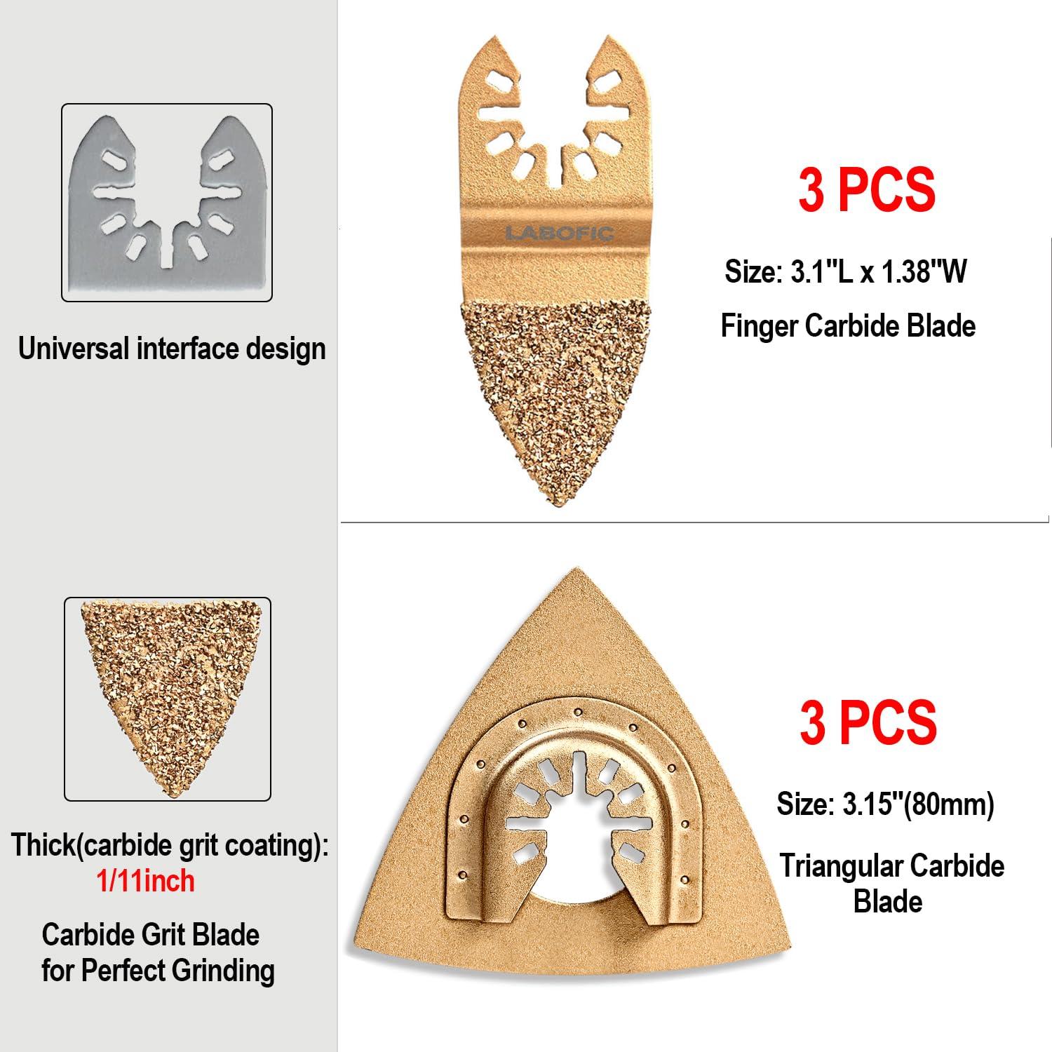 Conjunto de Hojas Oscilantes de Carburo LABOFiC 6 Pcs