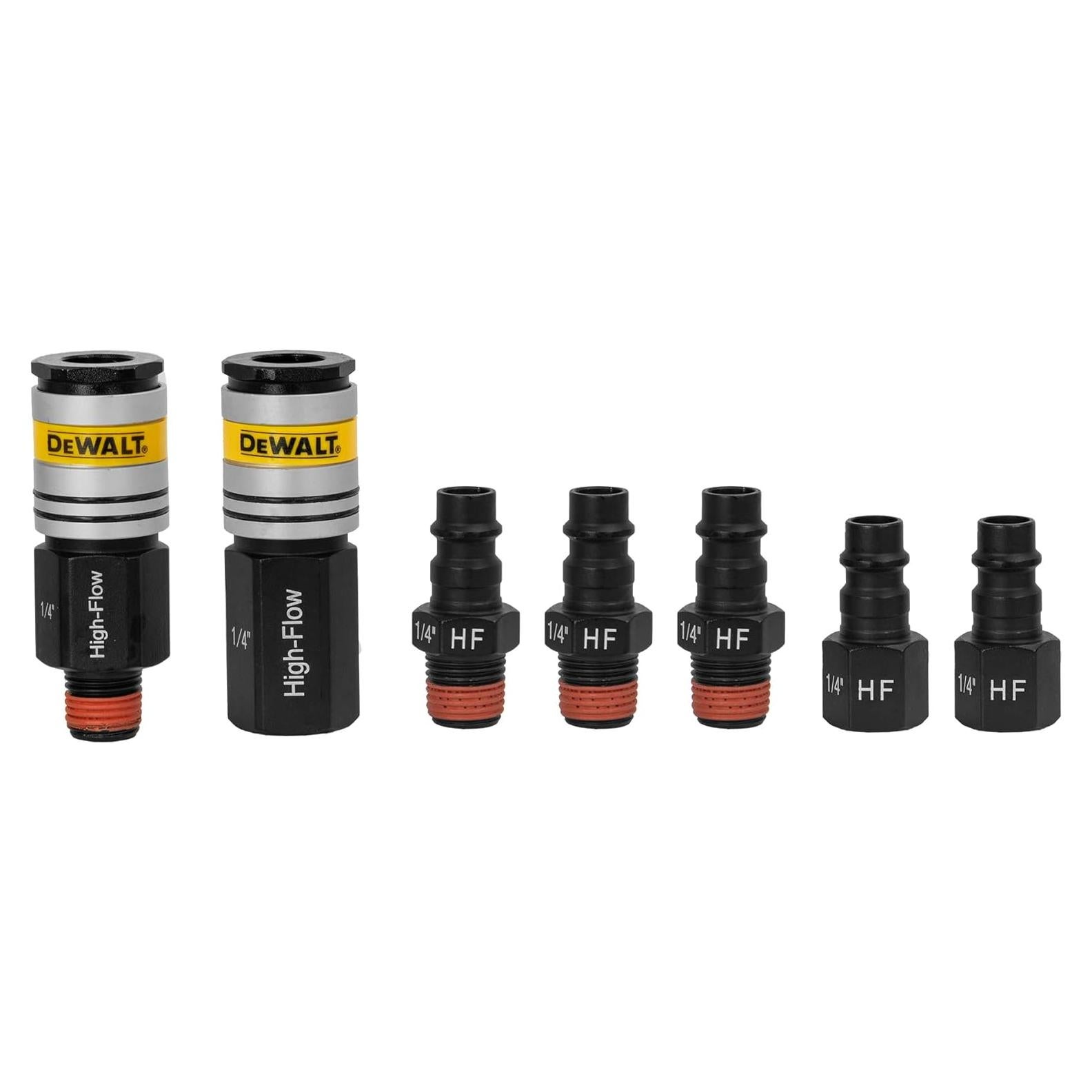 Kit de Acopladores y Enchufes de Alto Flujo DEWALT 7 Piezas