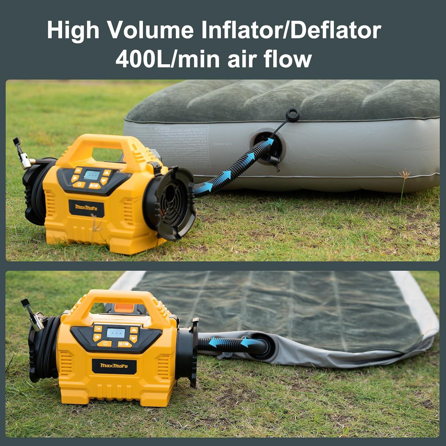 Inflador Portátil MaxMore 160 PSI Inalámbrico 20V