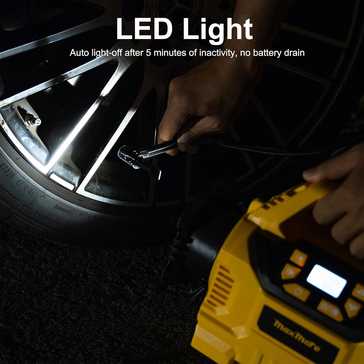 Inflador Portátil MaxMore 160 PSI Inalámbrico 20V