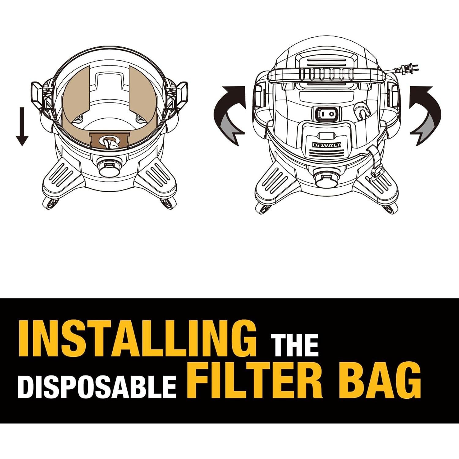 Bolsas de Filtro Desechables DEWALT DXVA19-4101 - Paquete de 9