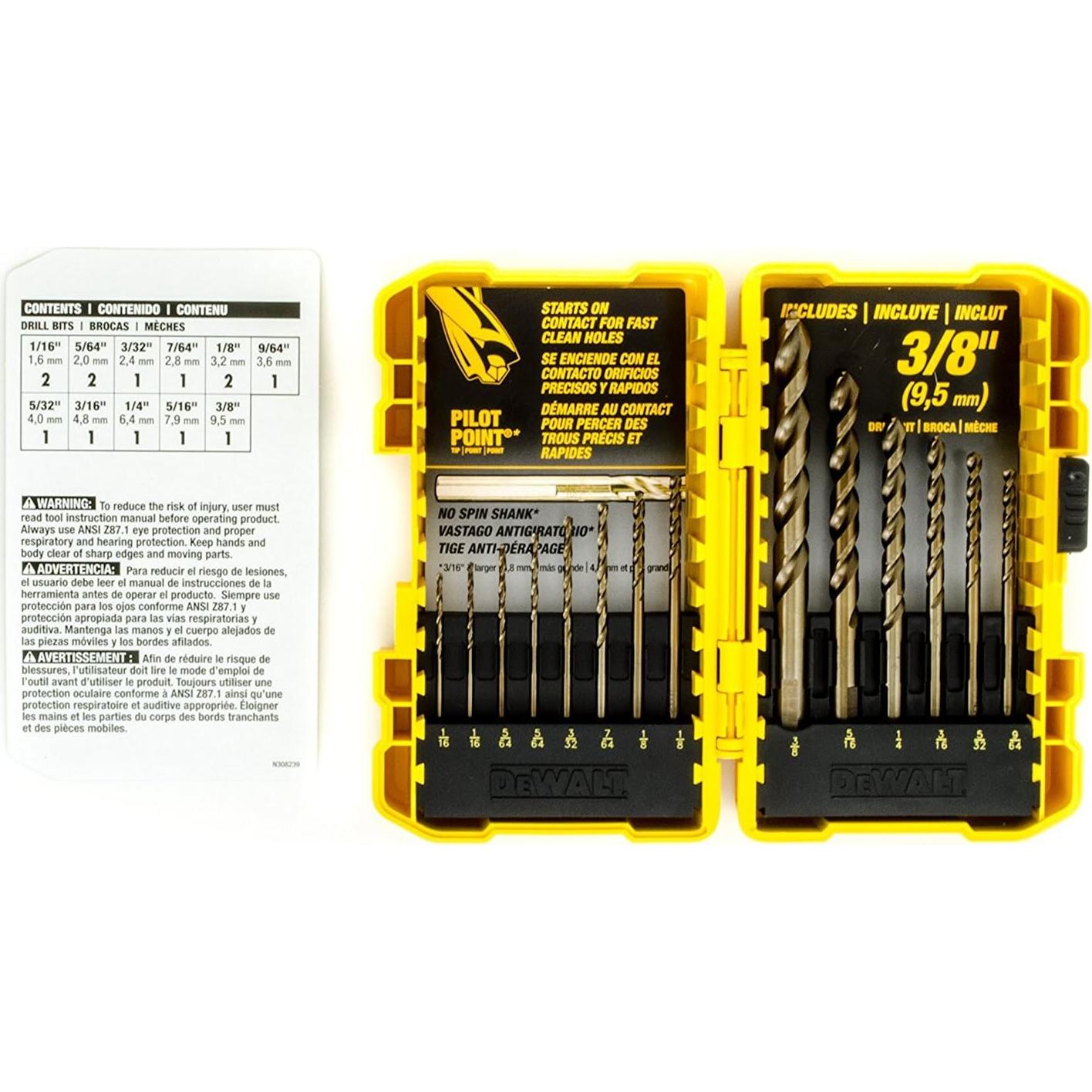 Juego DEWALT de 100 Piezas de Puntas y Brocas con Estuches