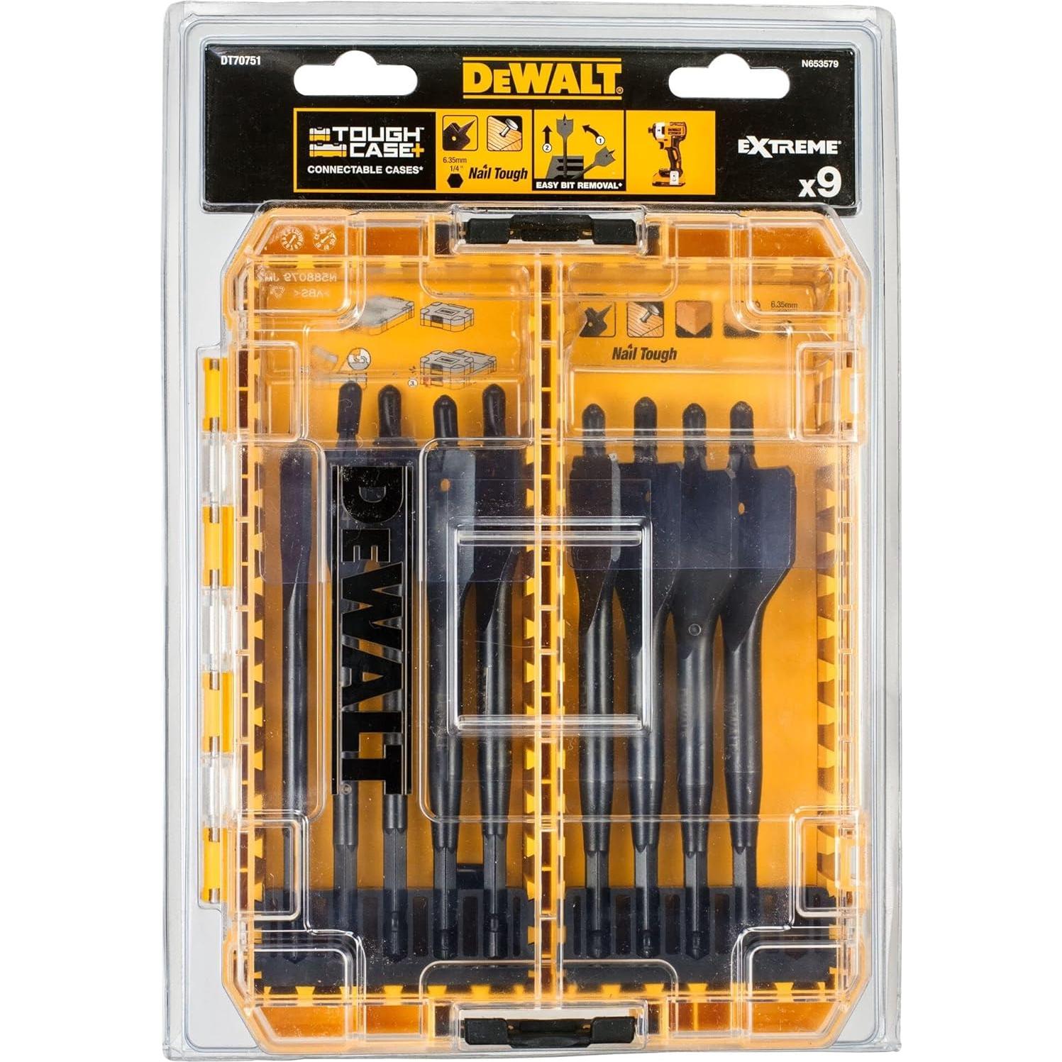 Juego de Brocas Planas DEWALT Extreme 9 Piezas 12-32 mm