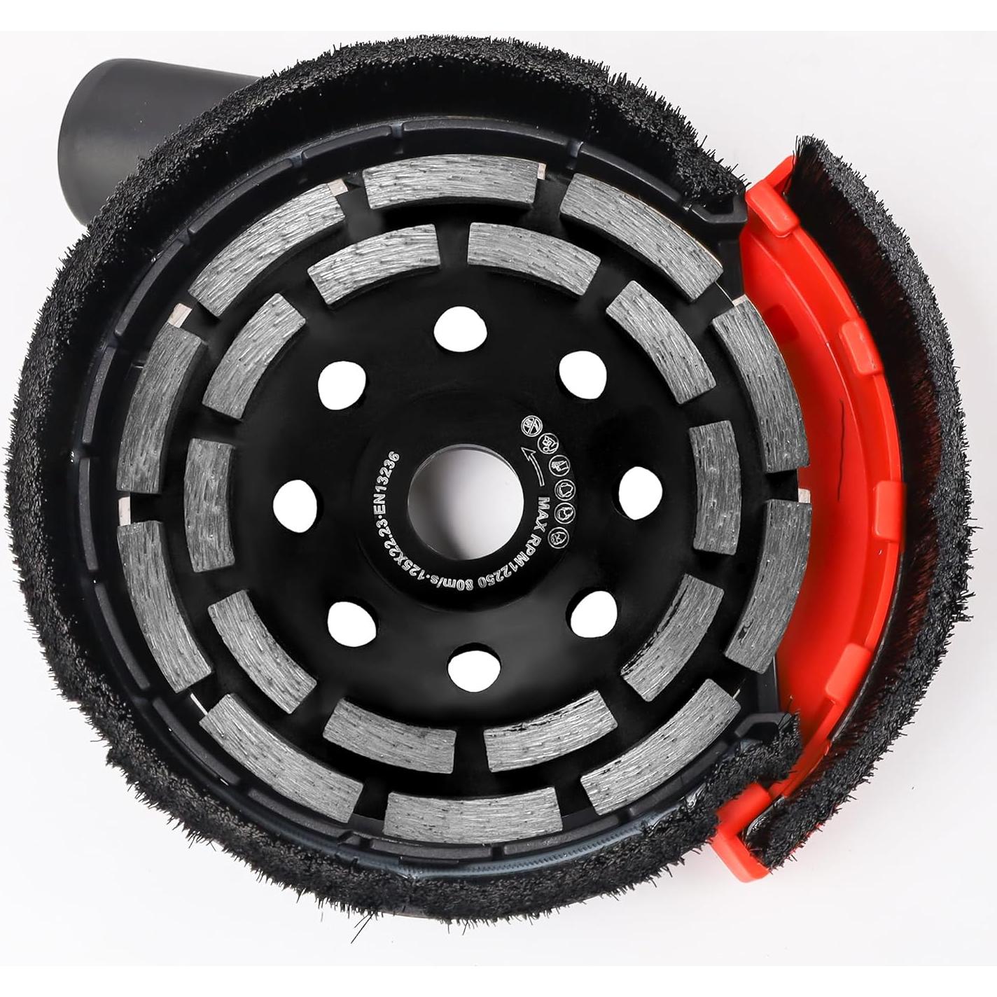 Shroud de Polvo HERZO Universal 4.5"/5" + Rueda Diamante 5"