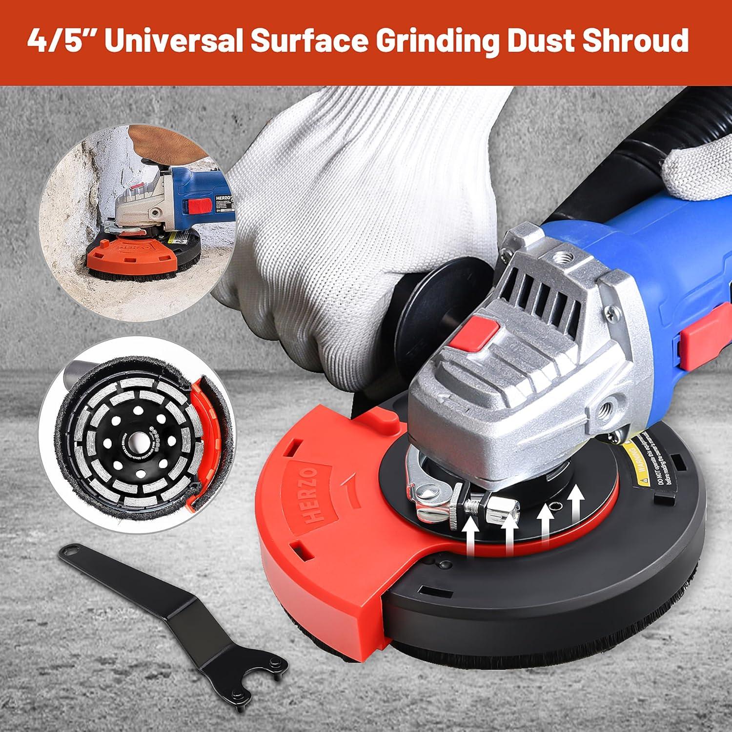 Shroud de Polvo HERZO Universal 4.5"/5" + Rueda Diamante 5"