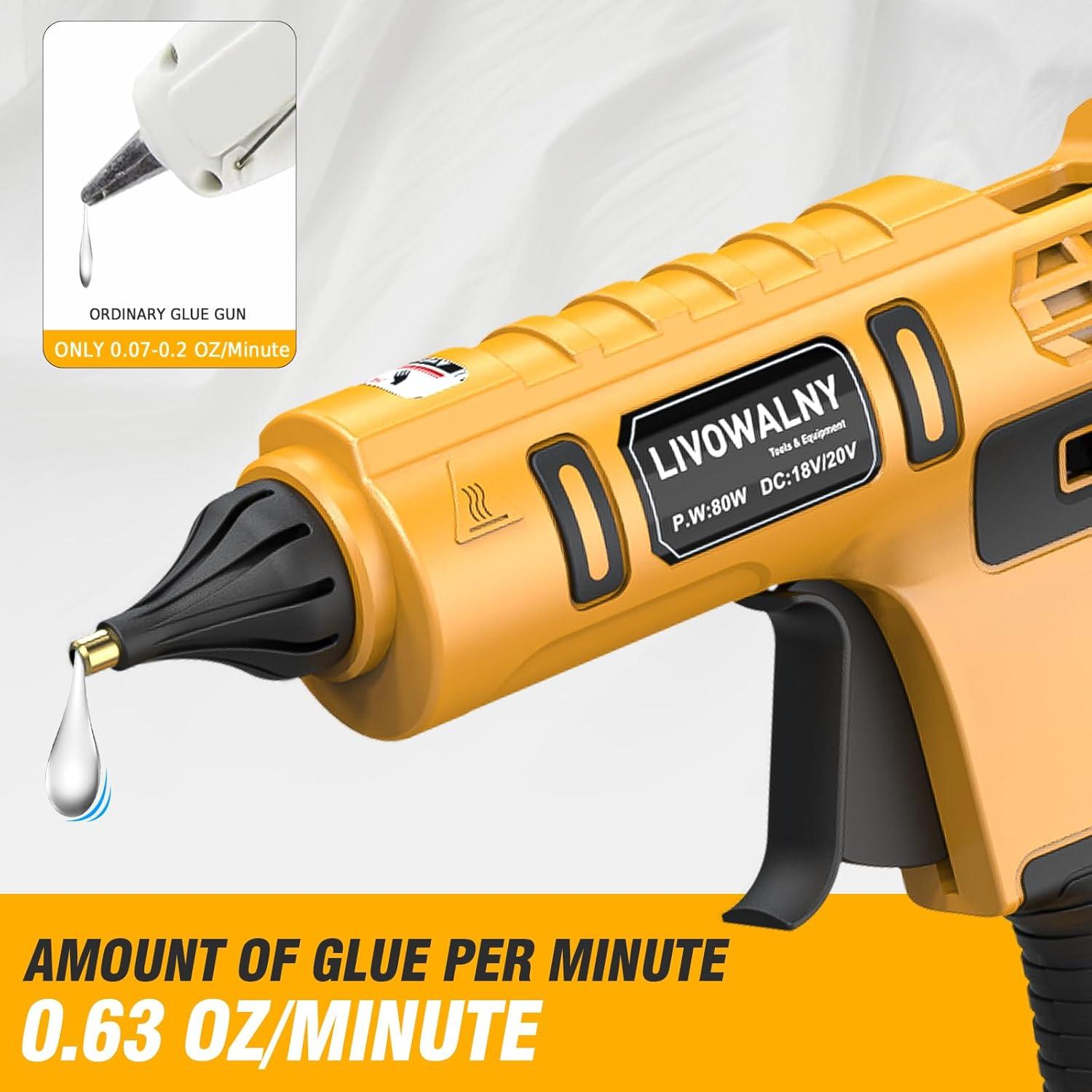Pistola de Pegamento Caliente Inalámbrica LIVOWALNY 20V