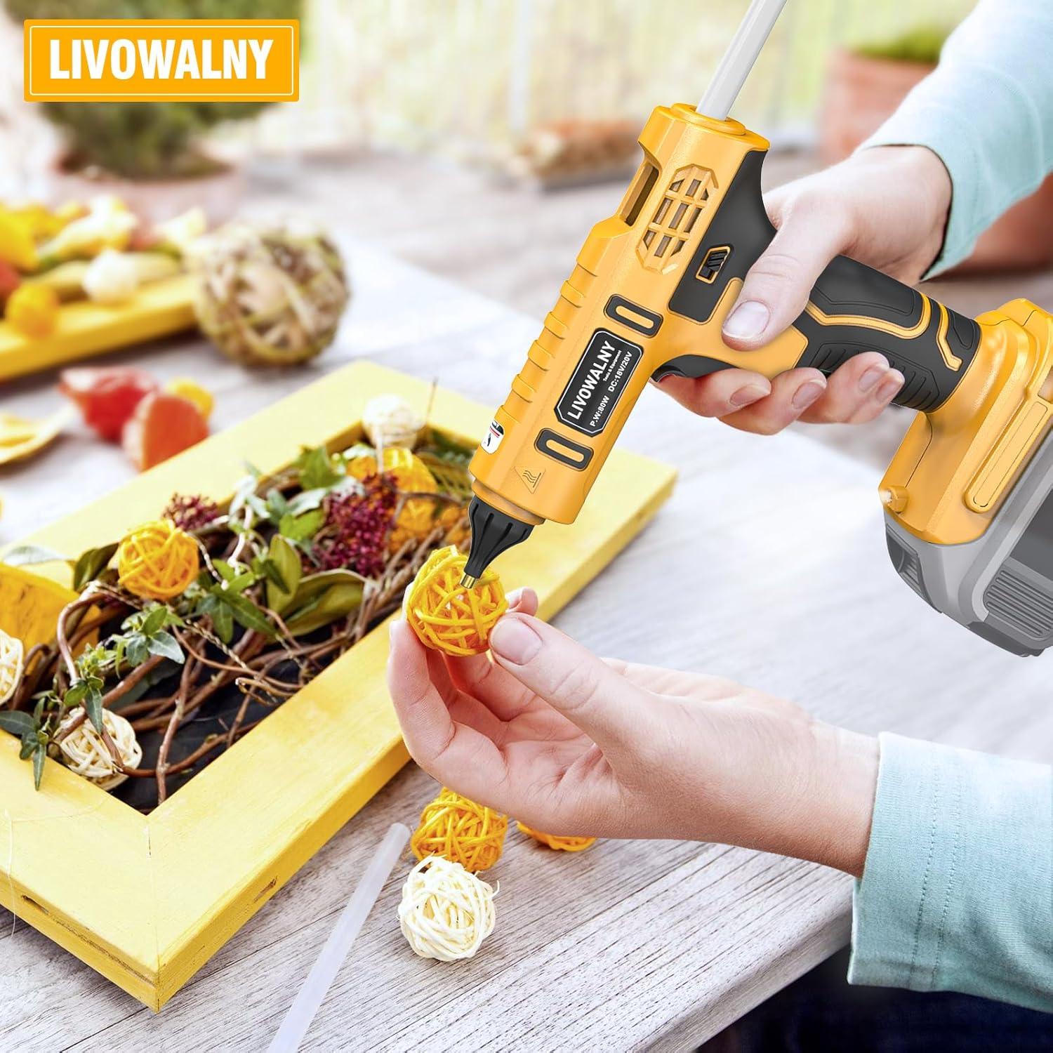 Pistola de Pegamento Caliente Inalámbrica LIVOWALNY 20V