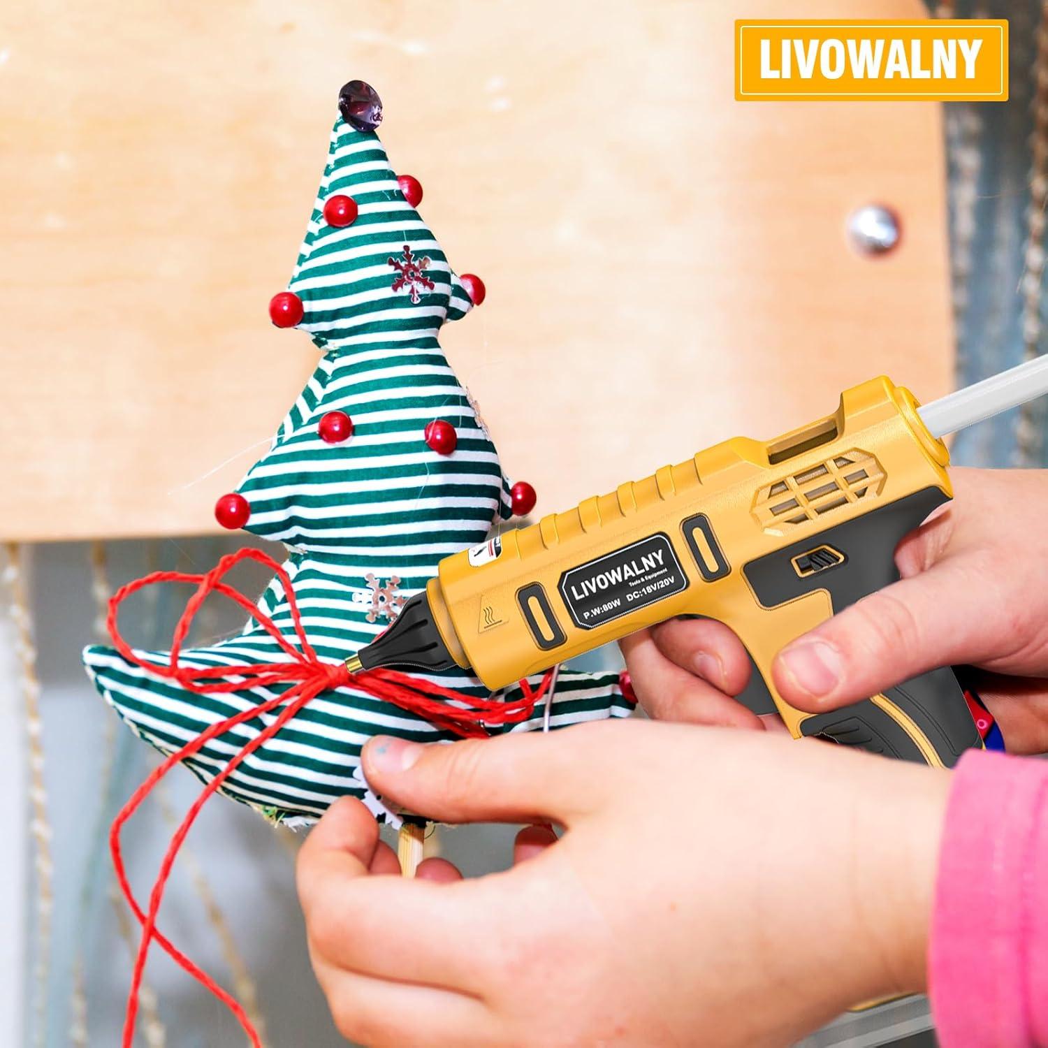 Pistola de Pegamento Caliente Inalámbrica LIVOWALNY 20V