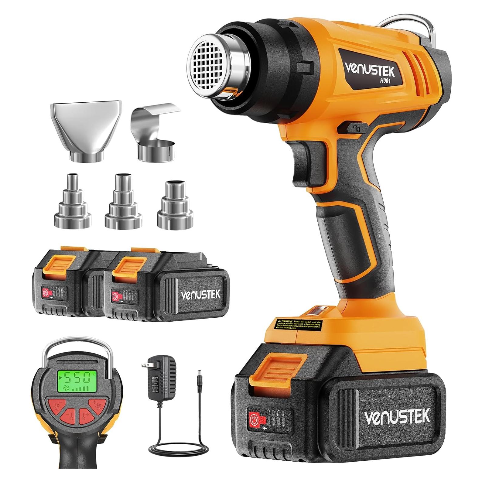 Pistola de Calor Inalámbrica VENUSTEK 20V 2 Baterías 4.0Ah