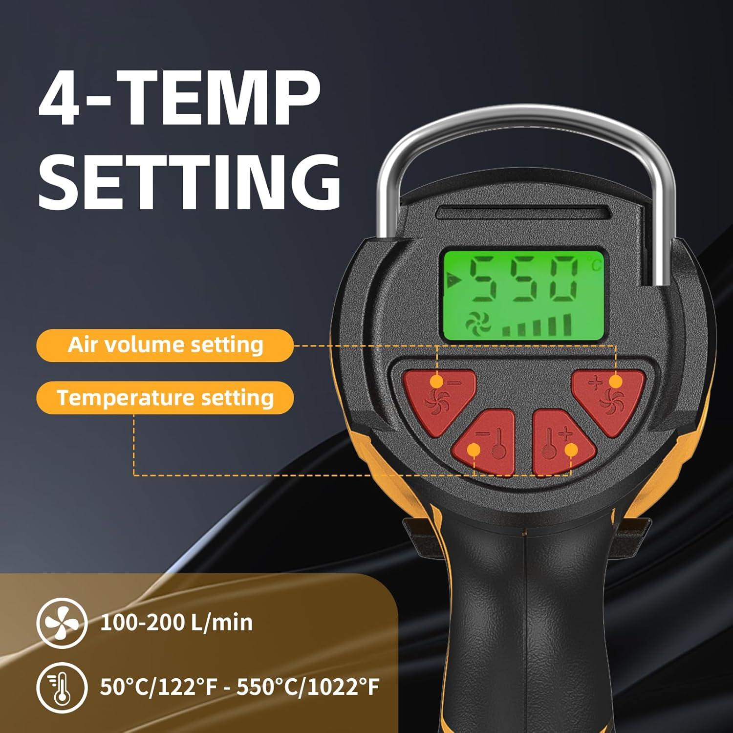 Pistola de Calor Inalámbrica VENUSTEK 20V 2 Baterías 4.0Ah