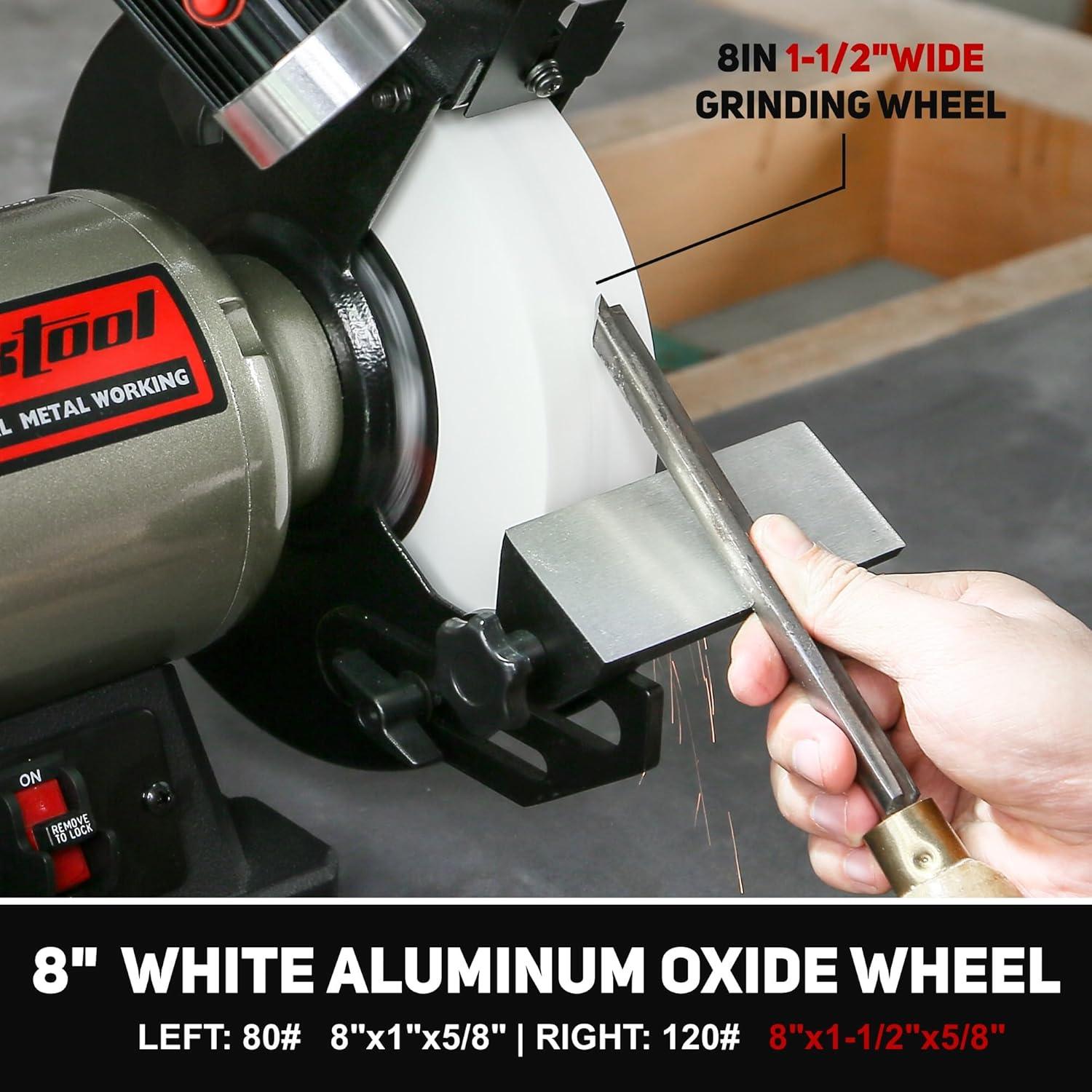 Esmeril de Banco BUCKTOOL TDS-200C4HL 8" 3/4 HP Baja Velocidad