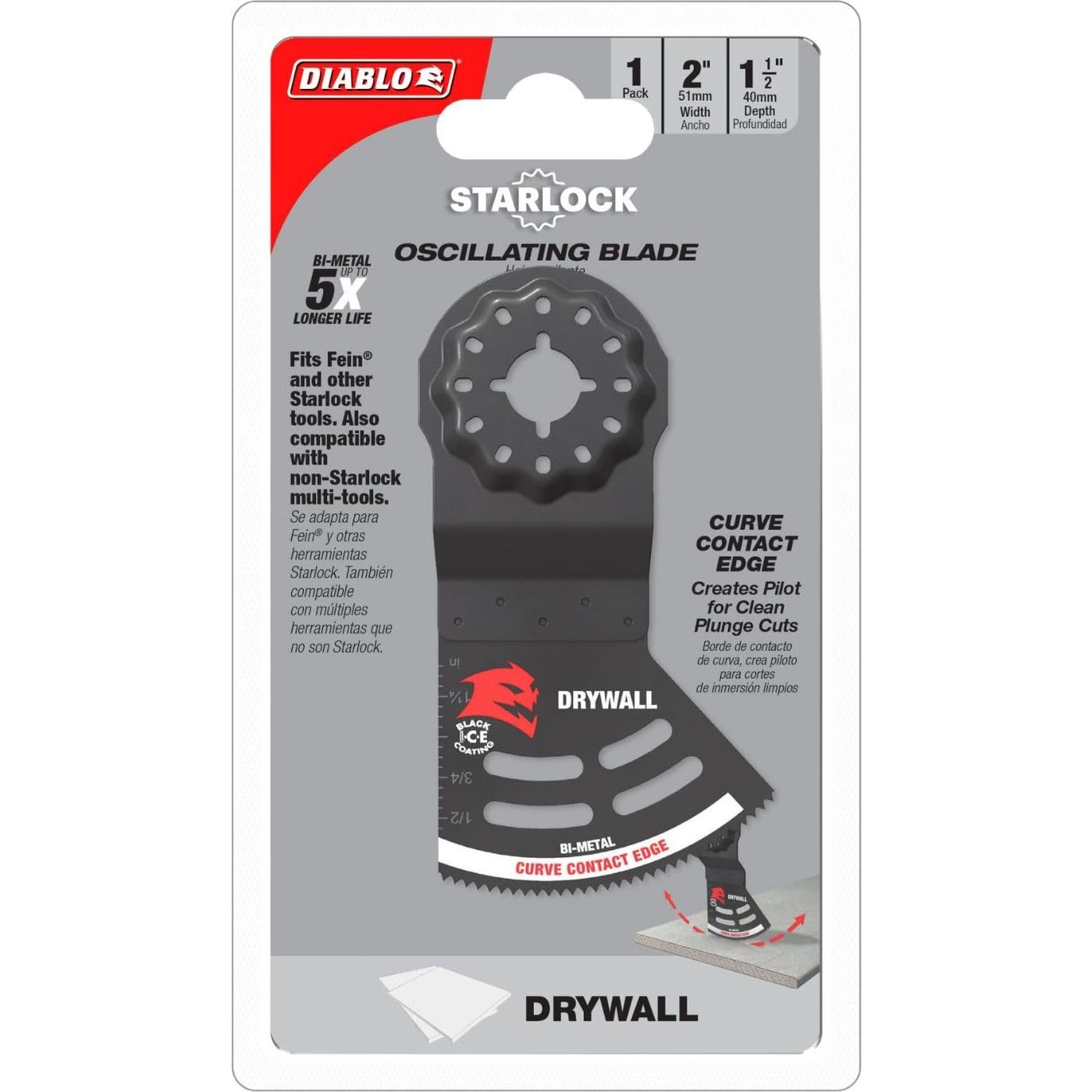 Cuchilla Oscilante Bi-Metal Diablo DOS200RBD para Drywall 5.08 cm