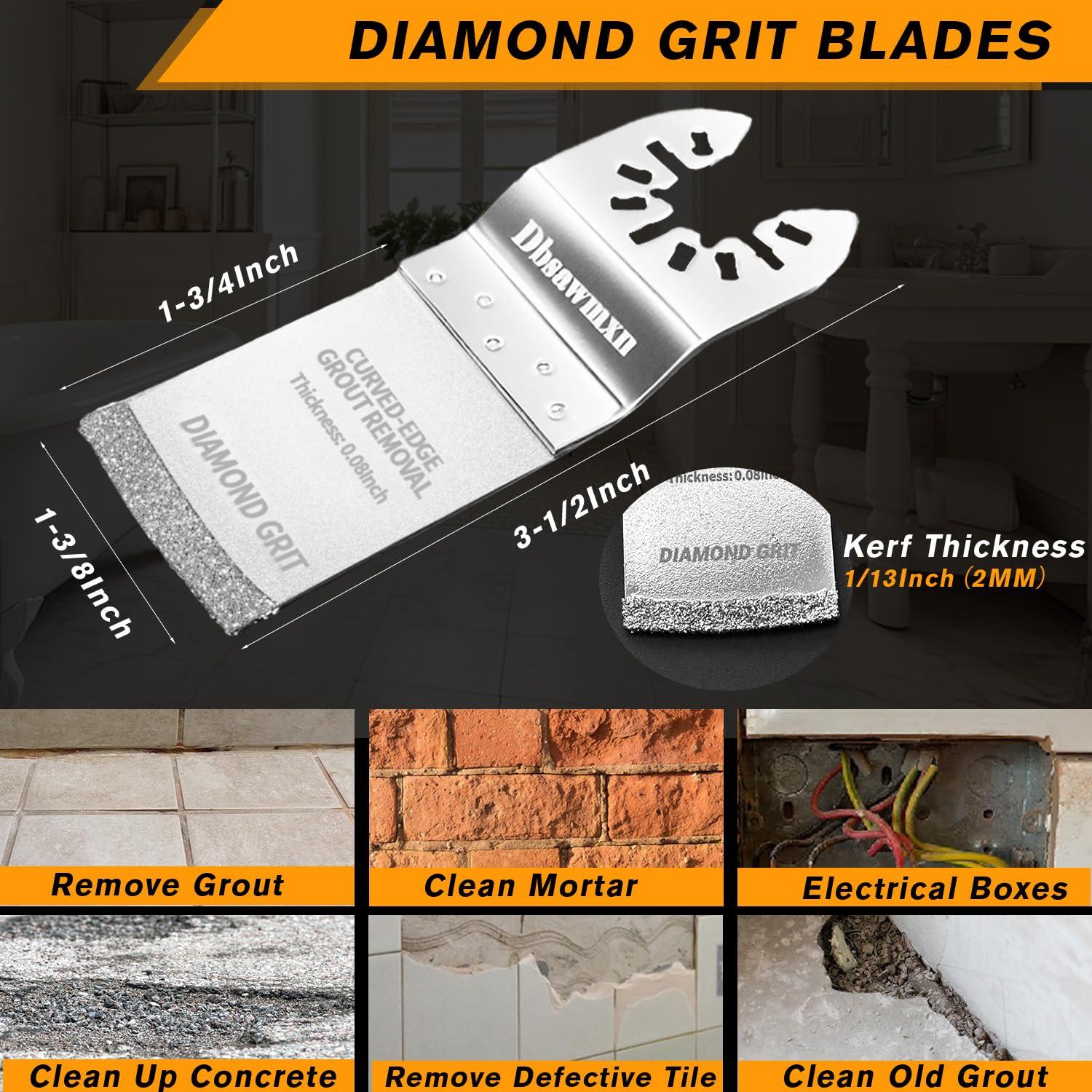 Juego de 10 Cuchillas Oscilantes de Diamante Dbsawmxn 3 Anchos