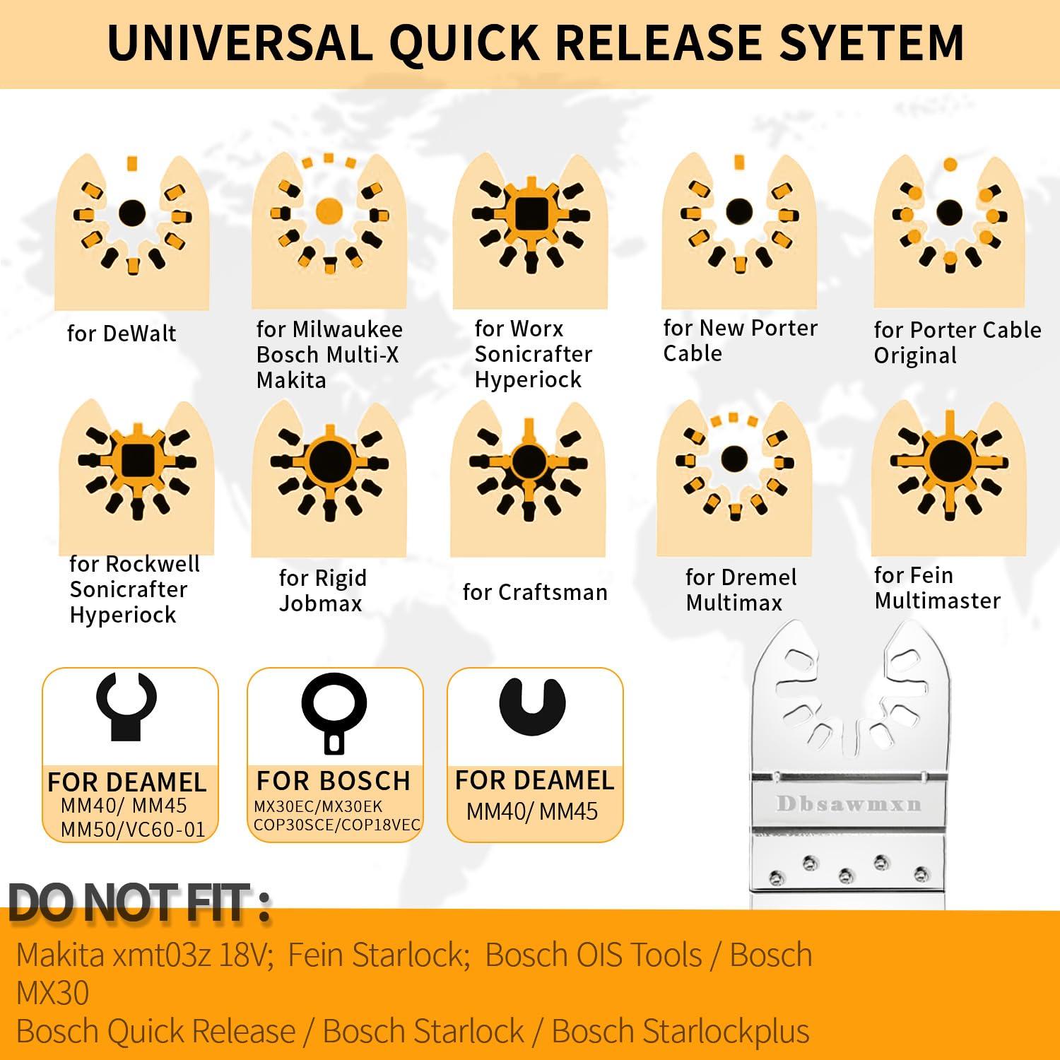 Juego de 10 Cuchillas Oscilantes de Diamante Dbsawmxn 3 Anchos