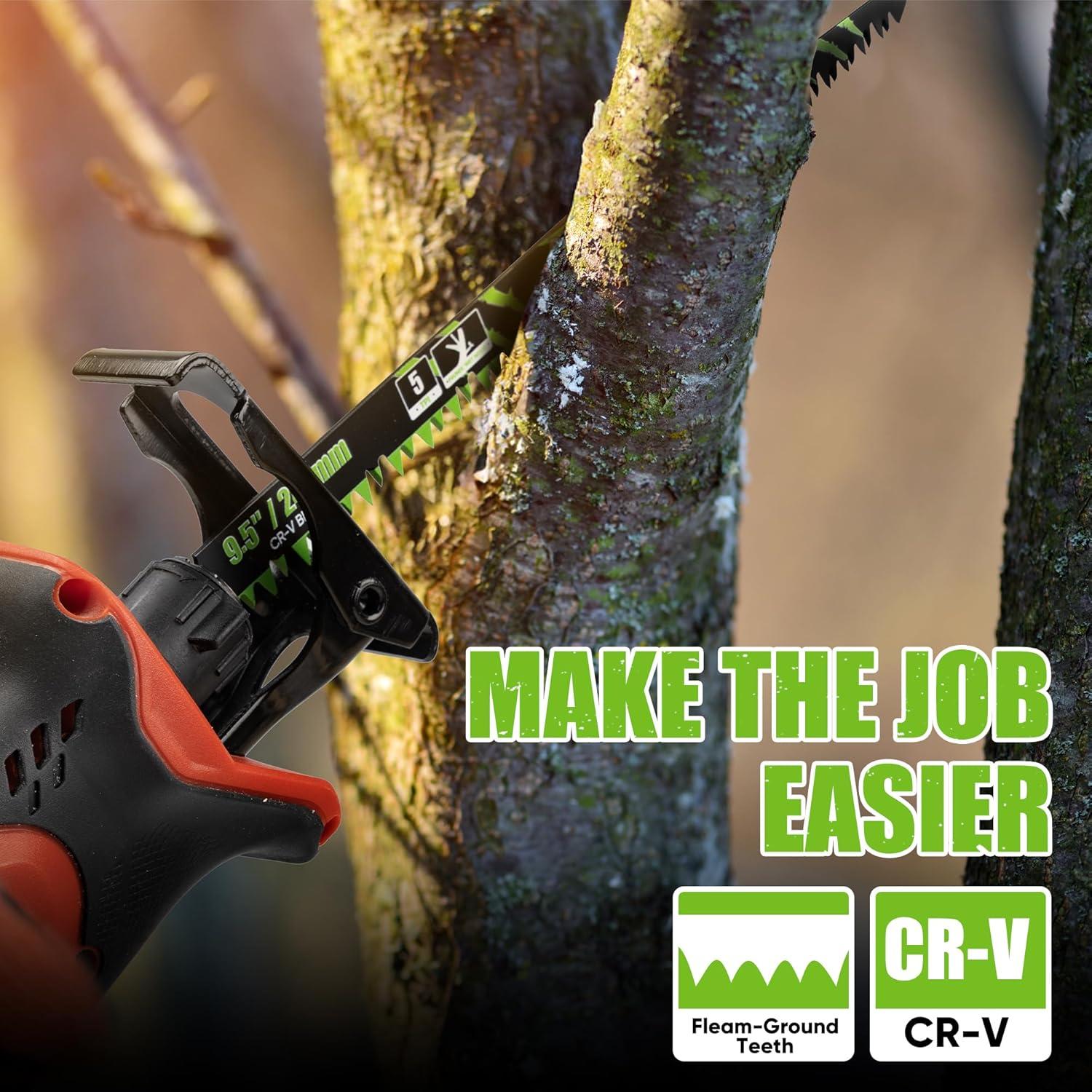 Juego de 6 hojas de sierra recíproca EZUVITA 24.13 cm para poda