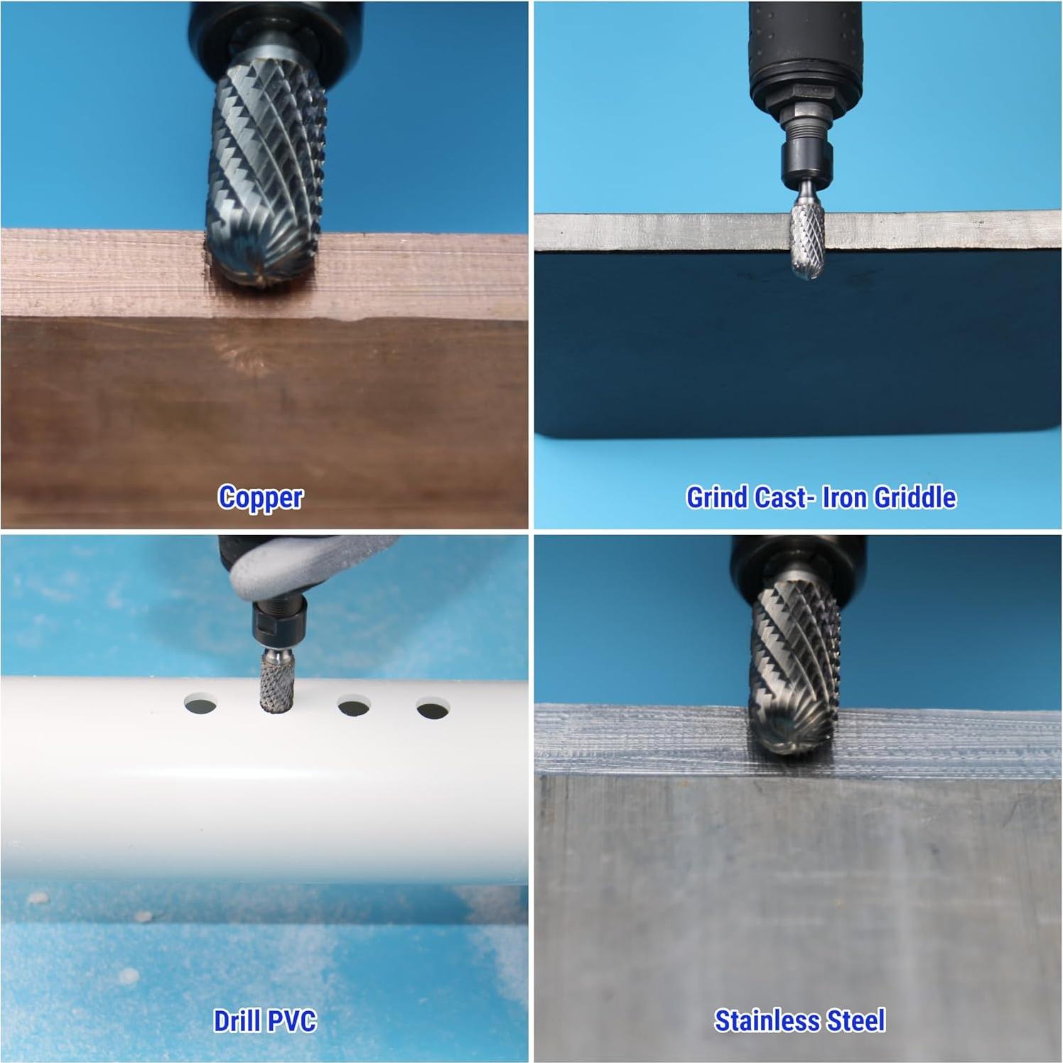 Juego de 8 Fresas de Carburo Sworker 1/4" 6-12mm con Caja