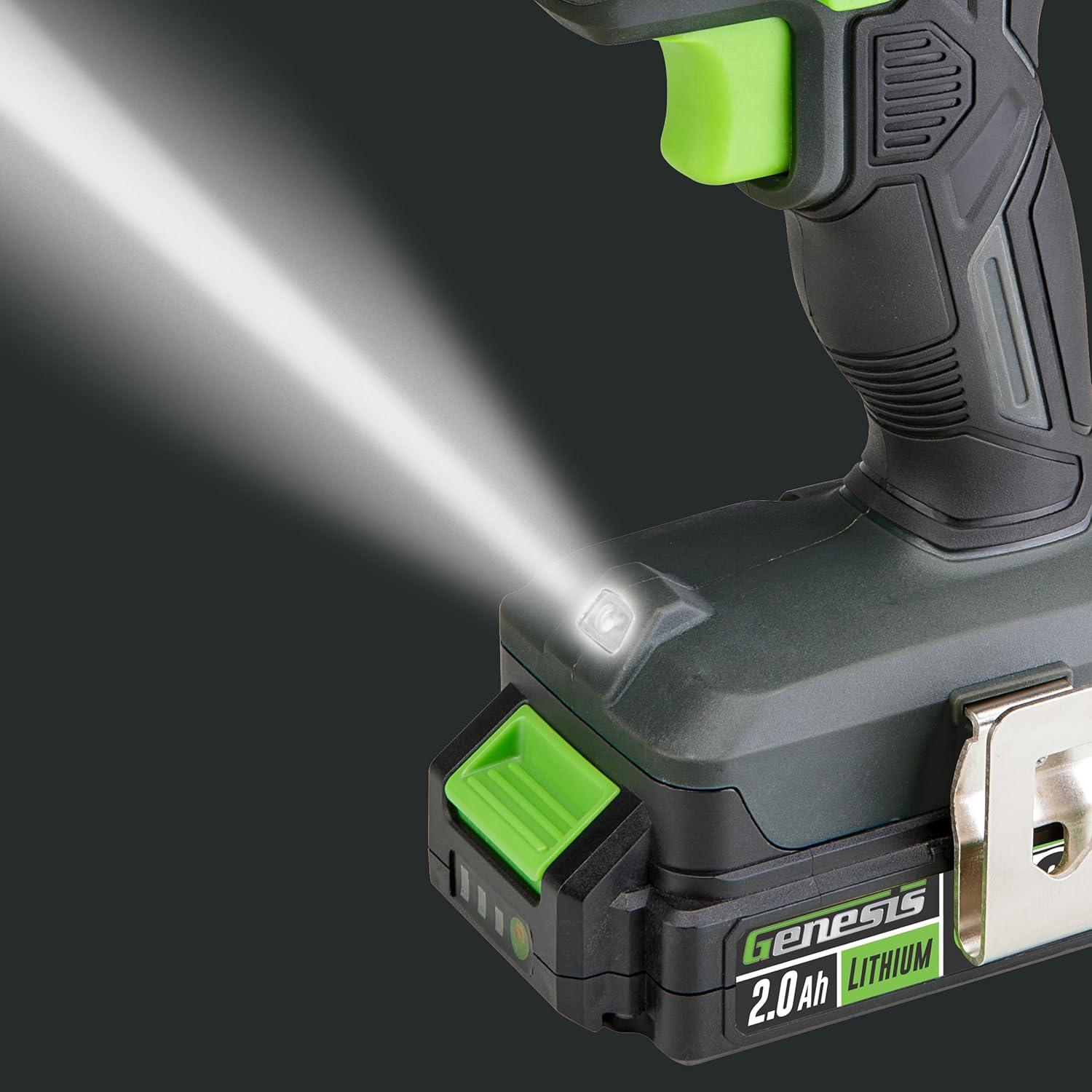 Kit Taladro Atornillador Genesis G20MAX 20V 450 in-lb 2 Baterías