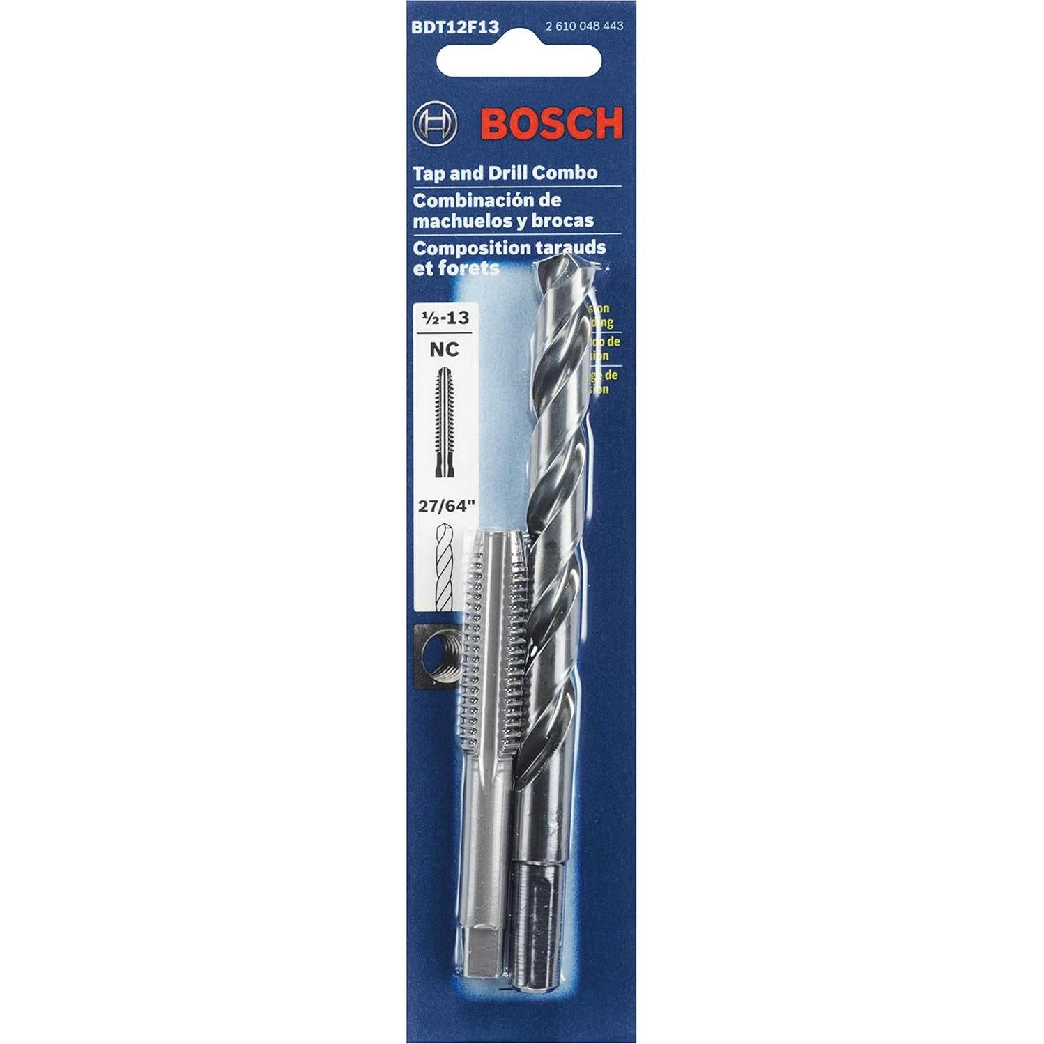 Juego de Machos y Brocas Bosch BDT12F13 1/2" - 13