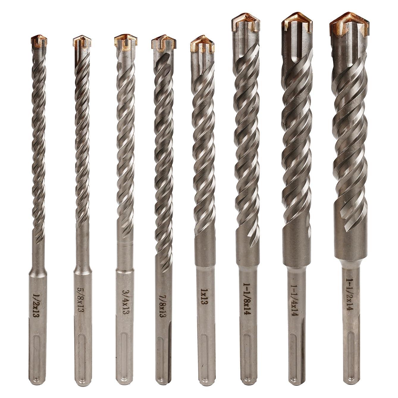 Juego de 8 Brocas SDS MAX Torxero para Concreto 35.56 cm