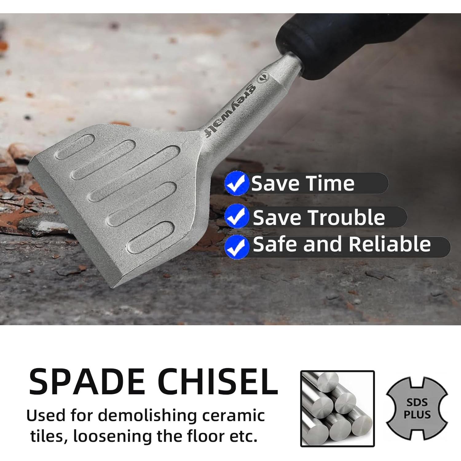 Bit de Cincel SDS Plus Greywolf 3" (7.62 cm) Acero 40CrMo