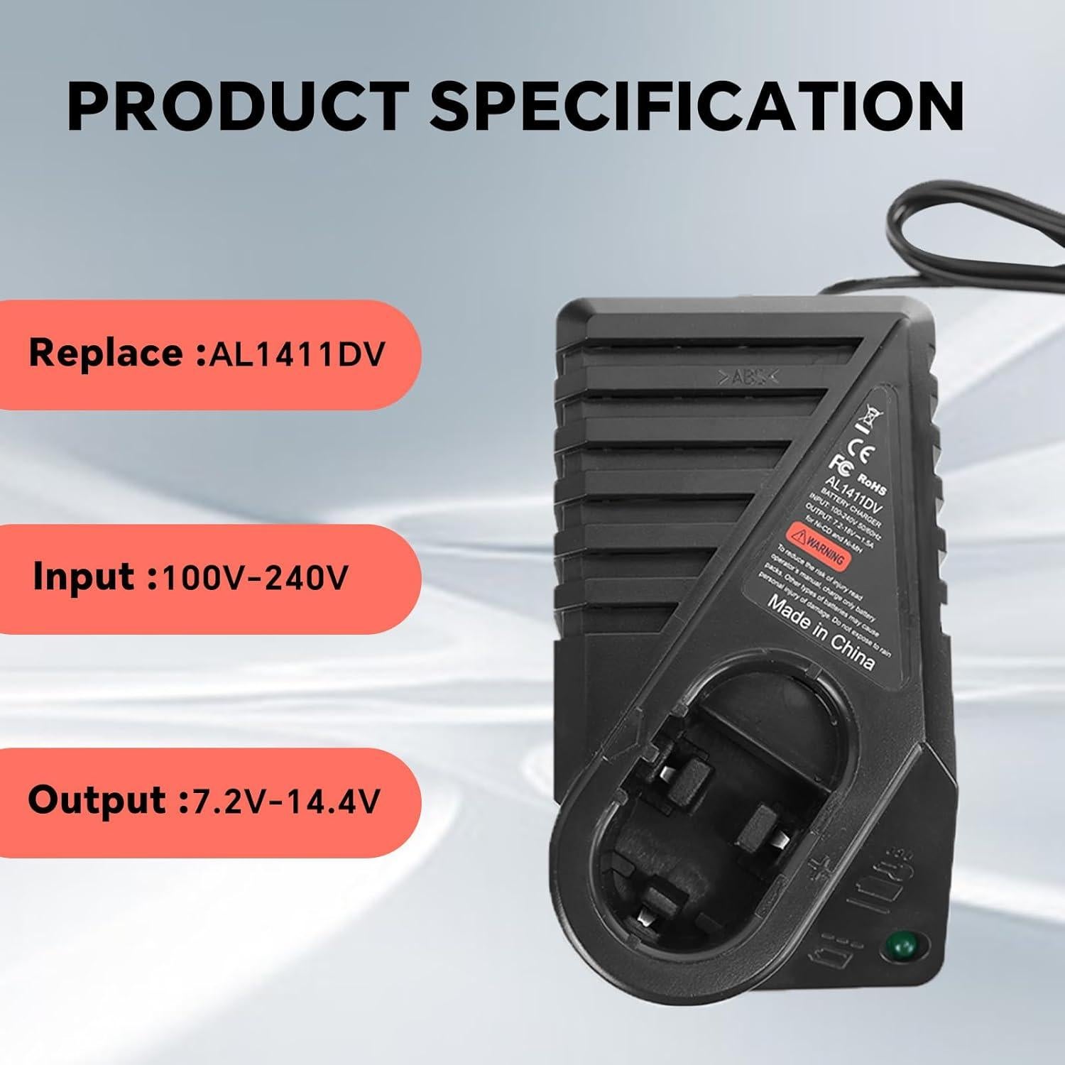 Cargador de Batería Ni-CD Ni-MH Bosch 7.2V-14.4V Compatible