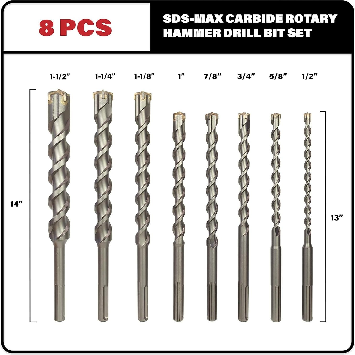 Juego de Brocas SDS Max Sabre Tools 8 Piezas para Concreto