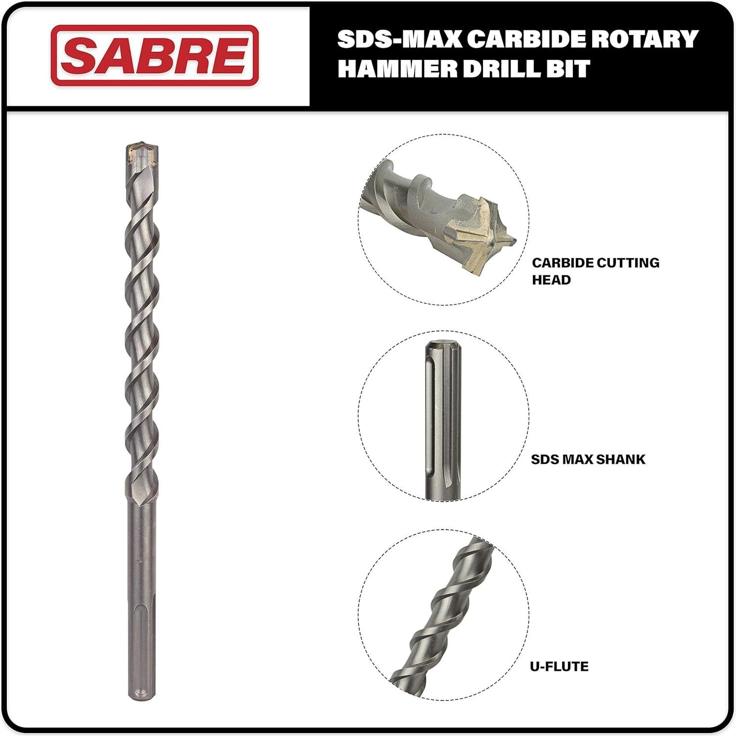 Juego de Brocas SDS Max Sabre Tools 8 Piezas para Concreto