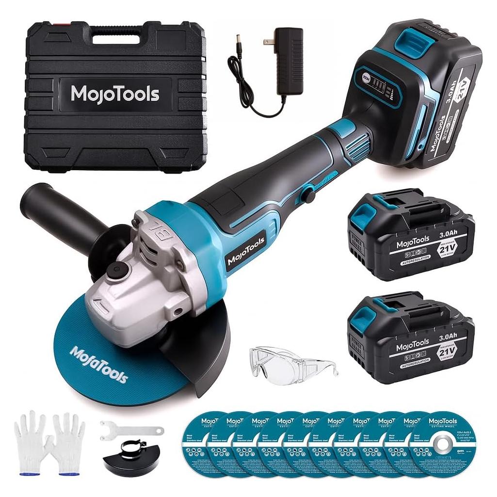 Esmeril Angular Inalámbrico MoJoTools 21V 4.5" 9000 RPM