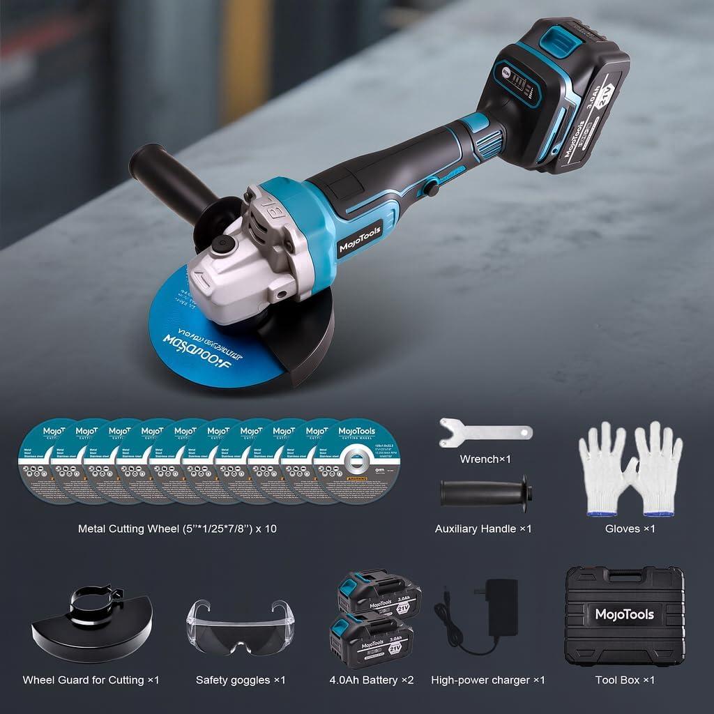 Esmeril Angular Inalámbrico MoJoTools 21V 4.5" 9000 RPM