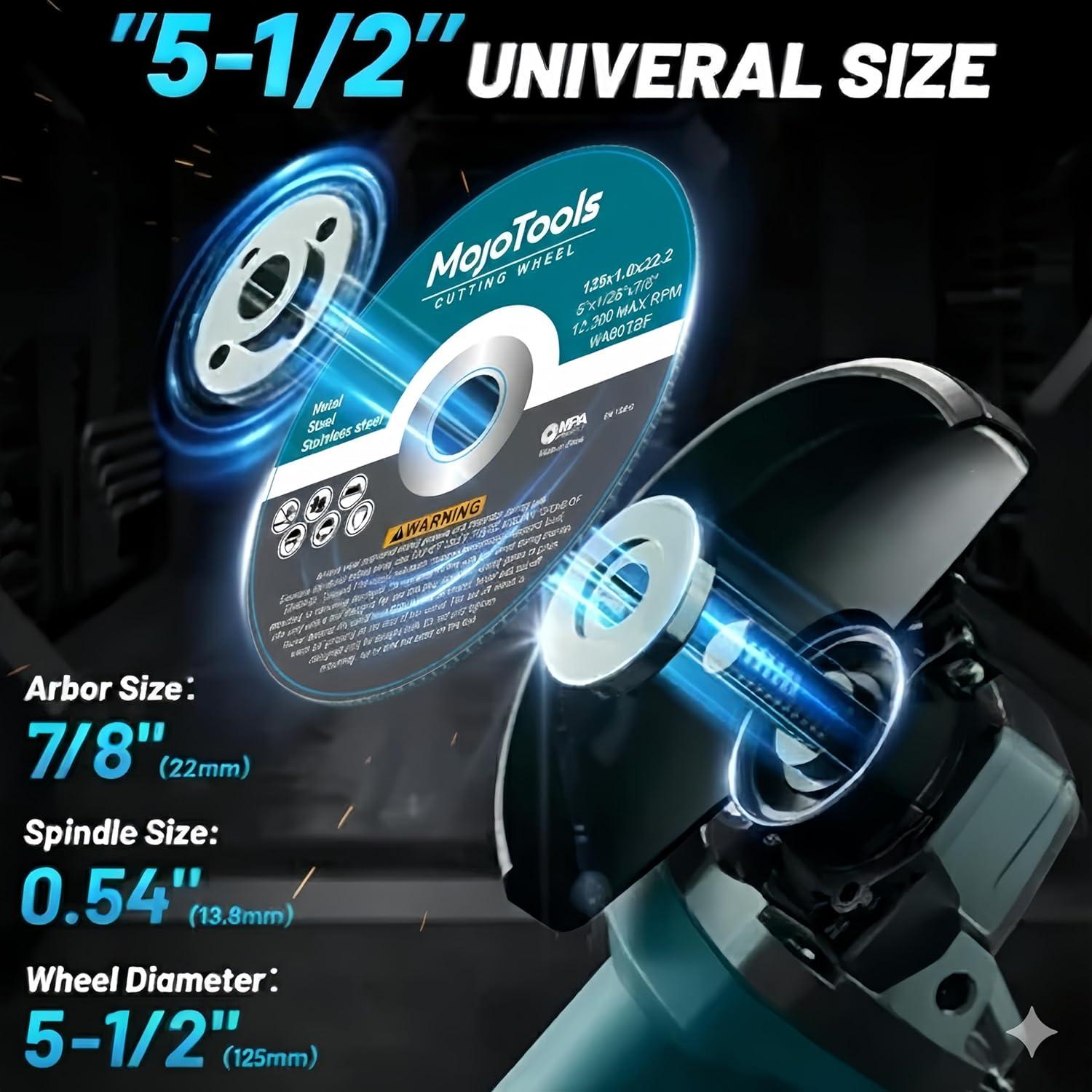 Esmeril Angular Inalámbrico MoJoTools 21V 4.5" 9000 RPM