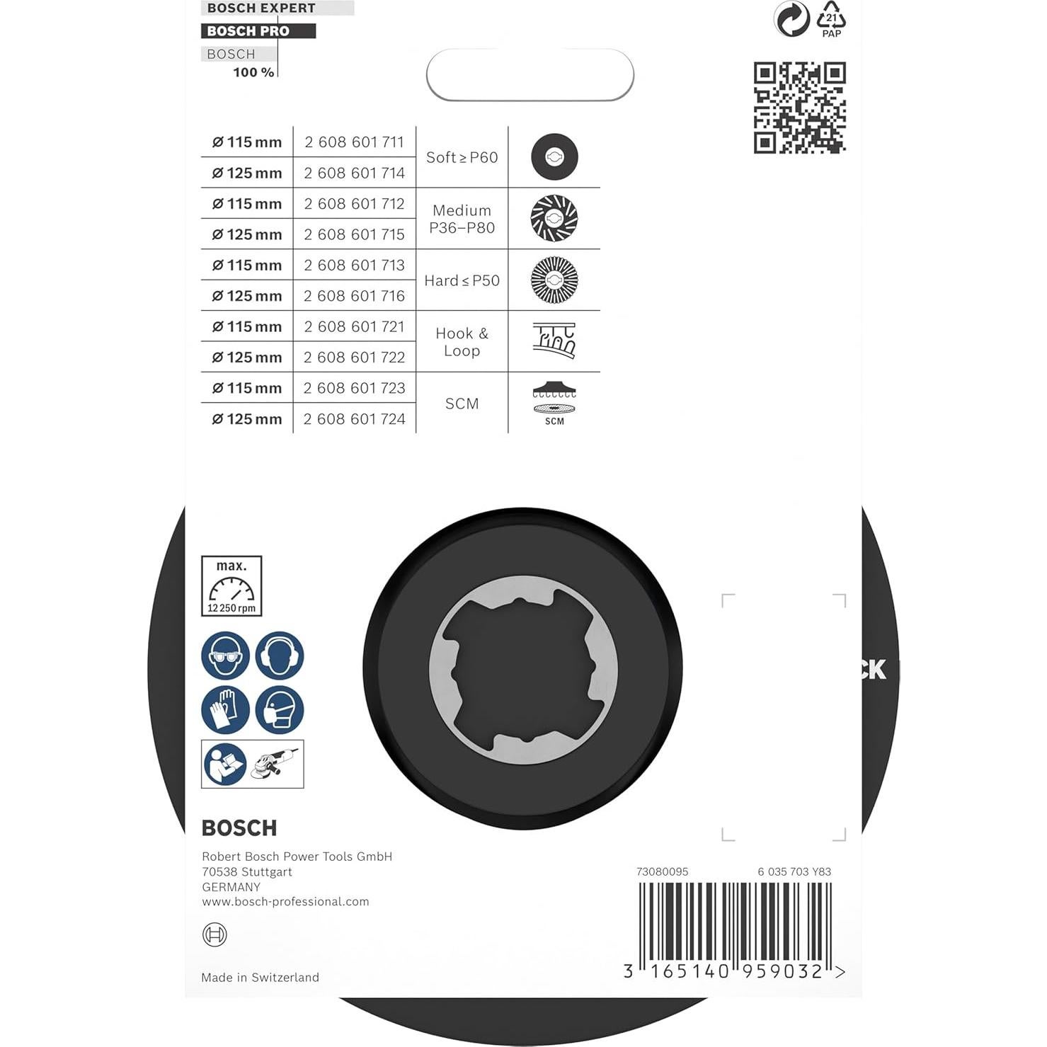 Plato de Respaldo Bosch Professional X-LOCK 125 mm con Posicionador