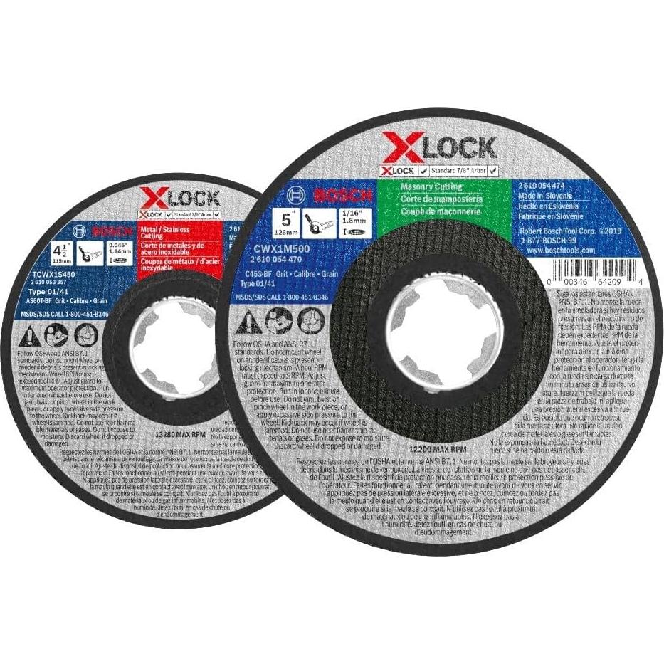 Rueda Abrasiva Bosch X-LOCK 4.5" 60 Grit Metal Cortar