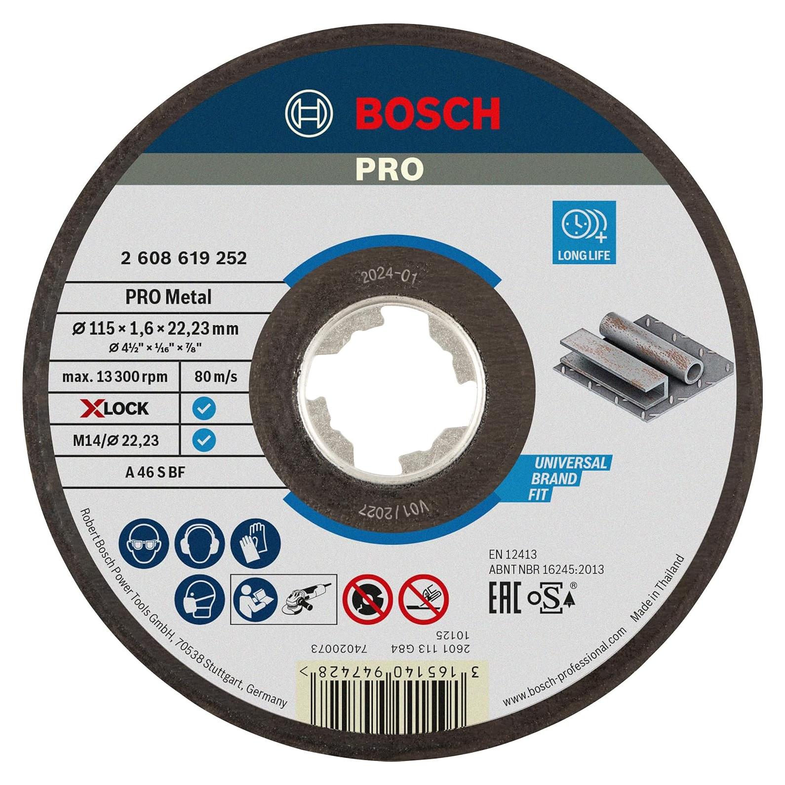 Disco de Corte Bosch Expert X-LOCK 115 mm para Metal